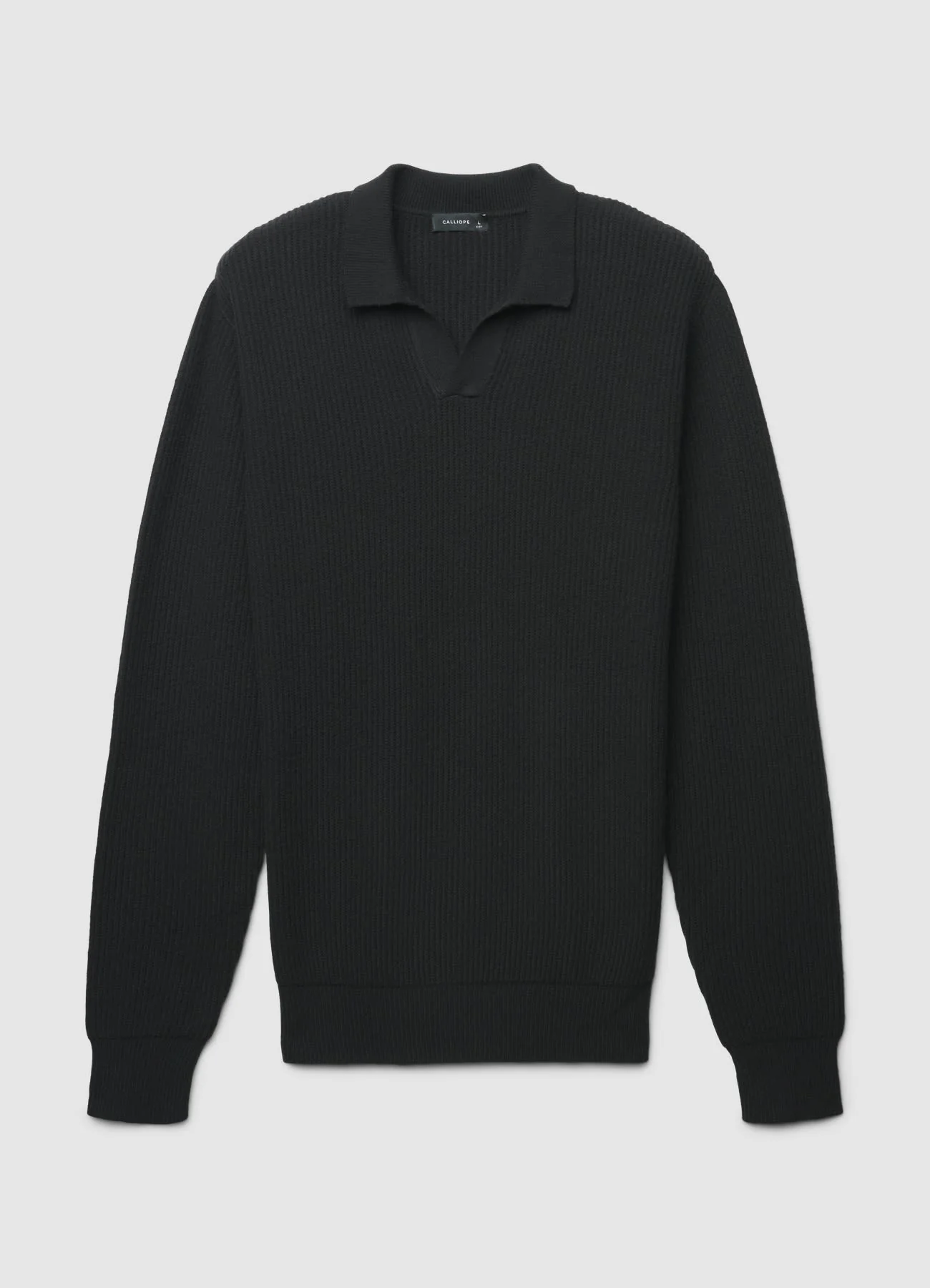 Maglia a coste con collo polo - Image 4