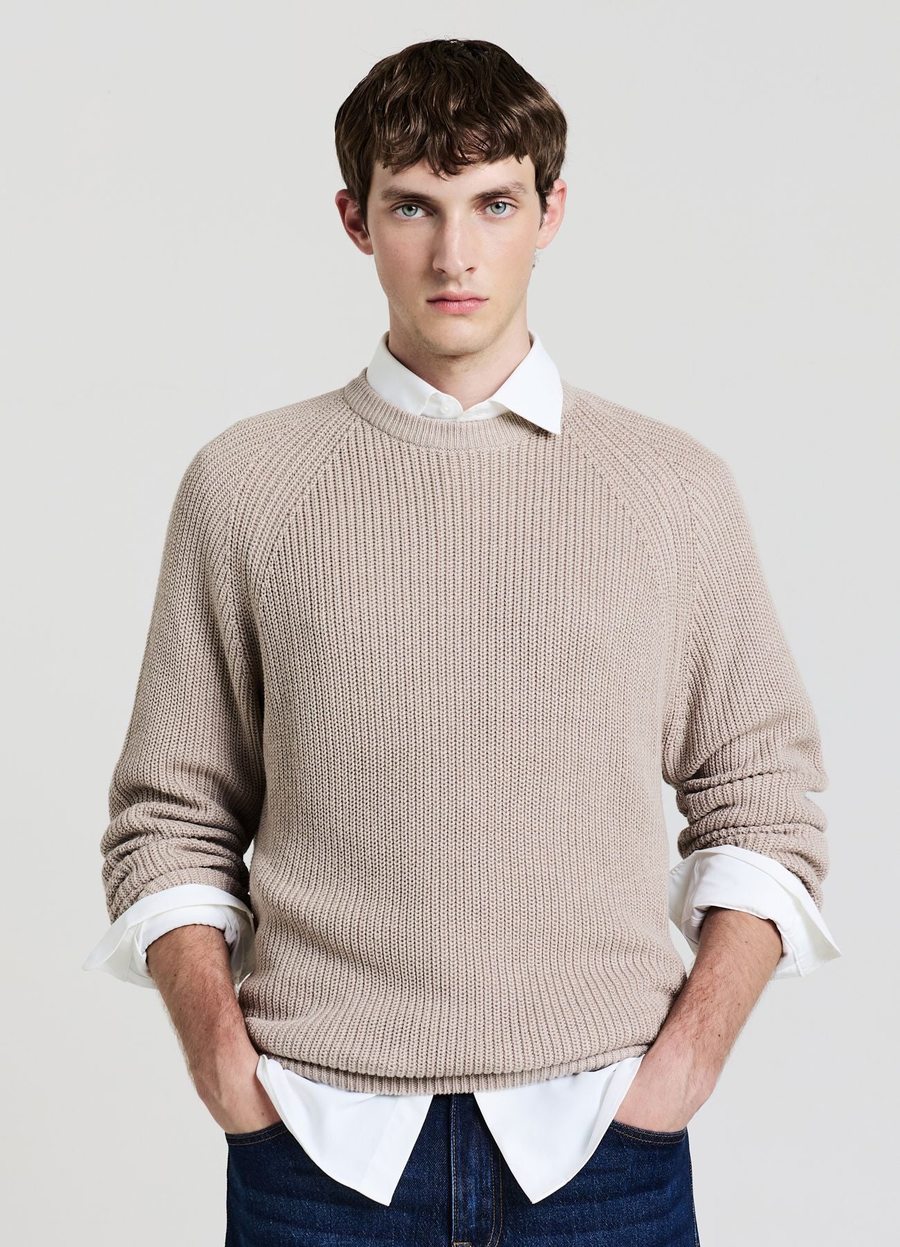 Maglia a coste con maniche raglan - Image 2
