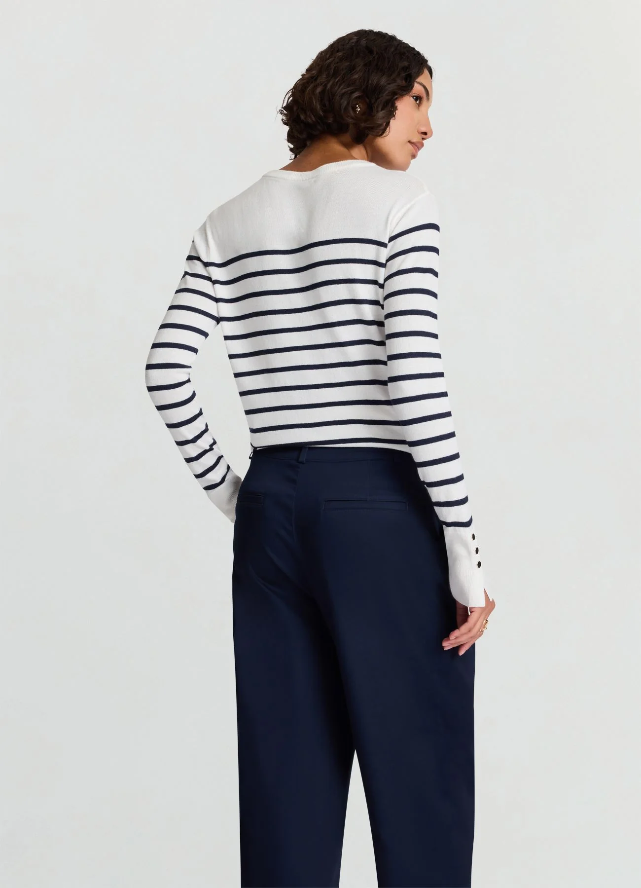 Maglia a righe con girocollo - Image 3