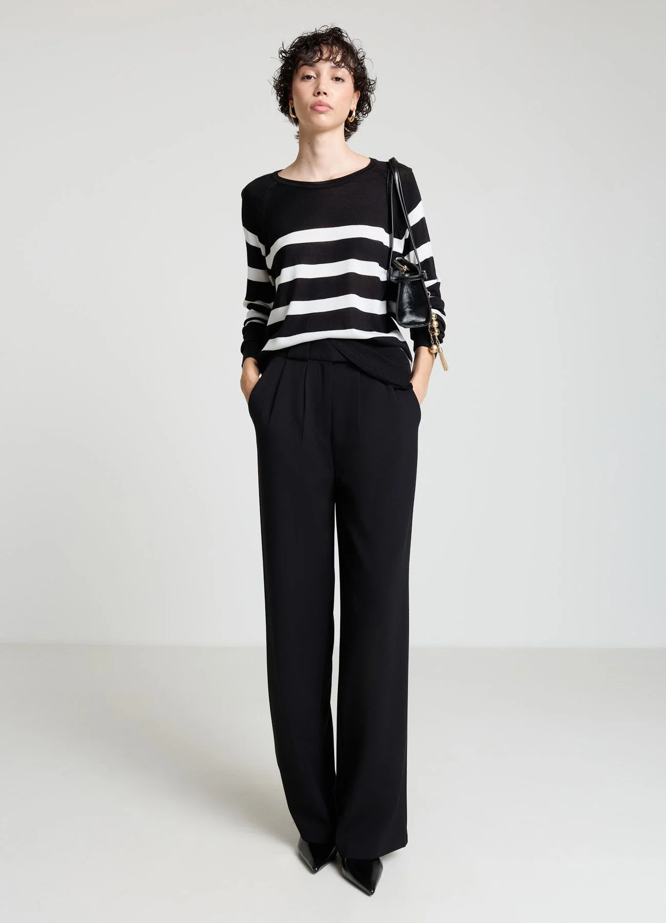 Maglia a righe maniche raglan