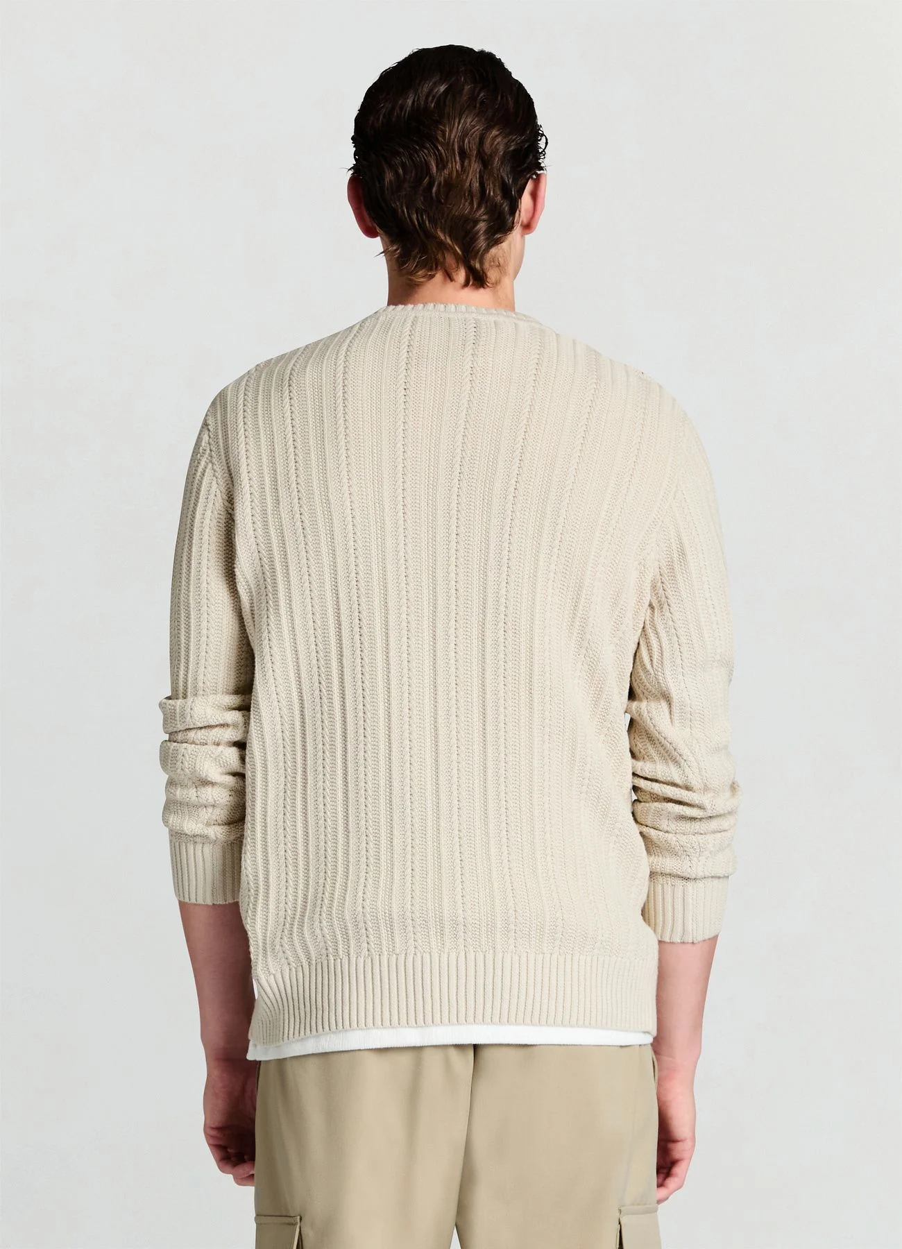 Maglia a trecce con girocollo