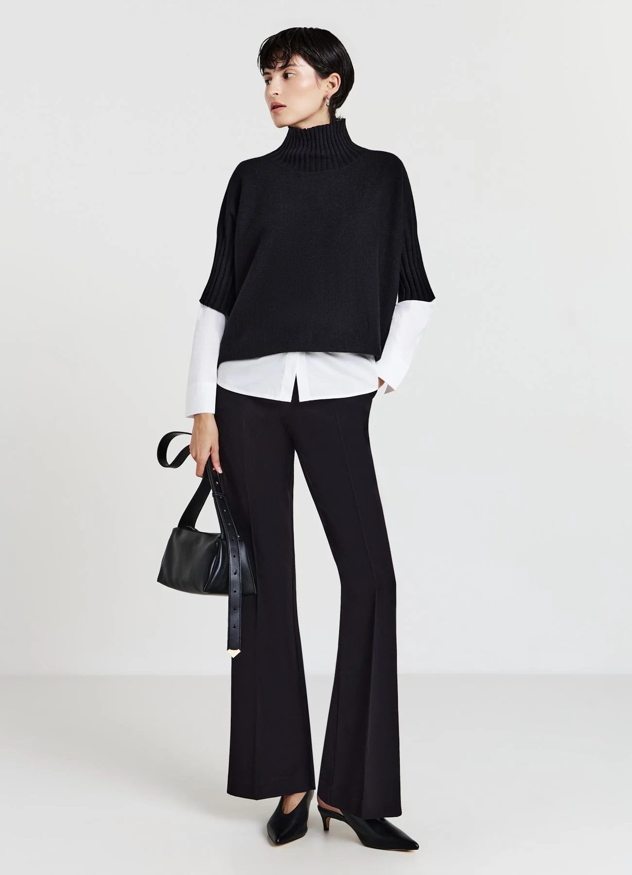 Maglia con collo cratere e maniche 3/4 - Image 2