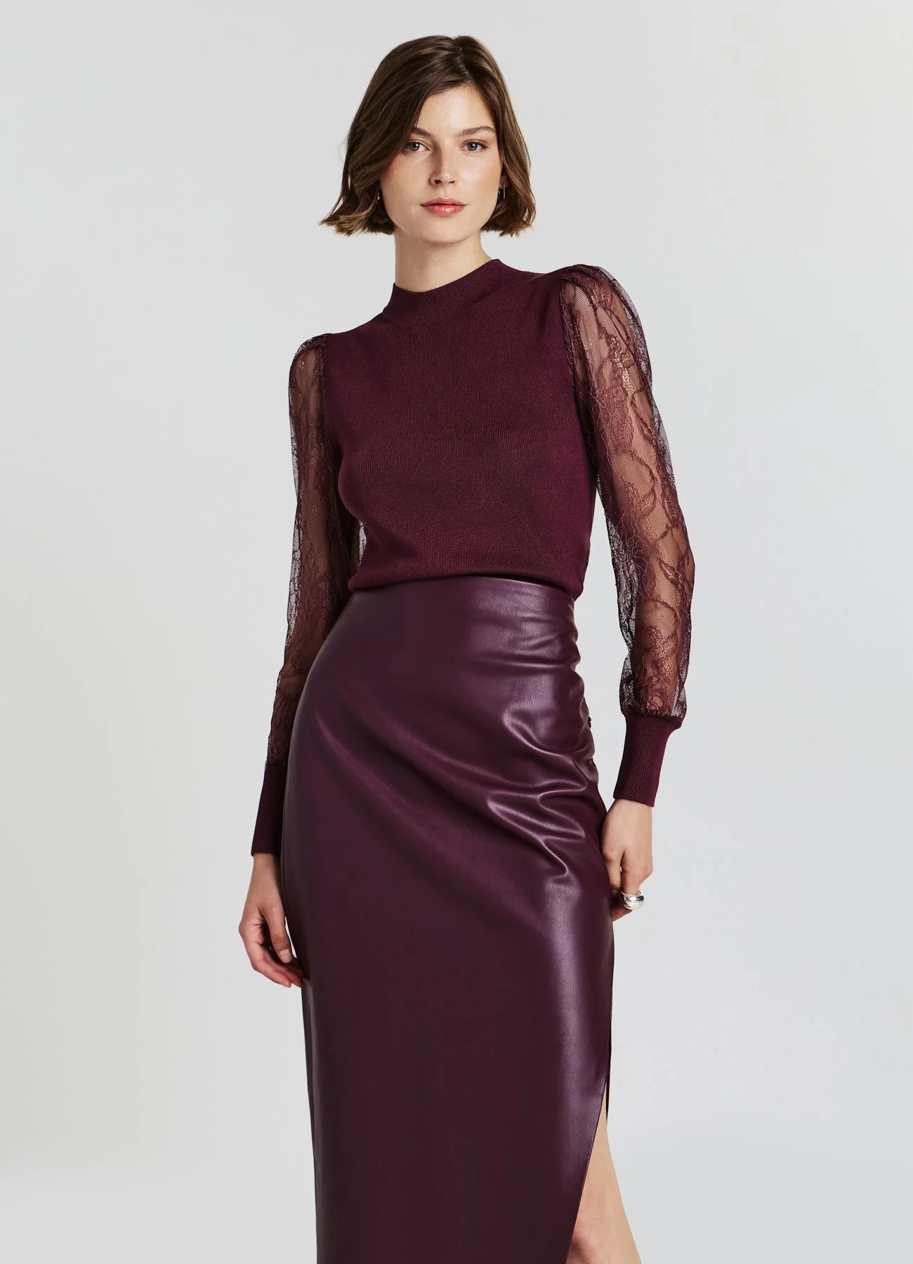 Maglia con maniche in pizzo