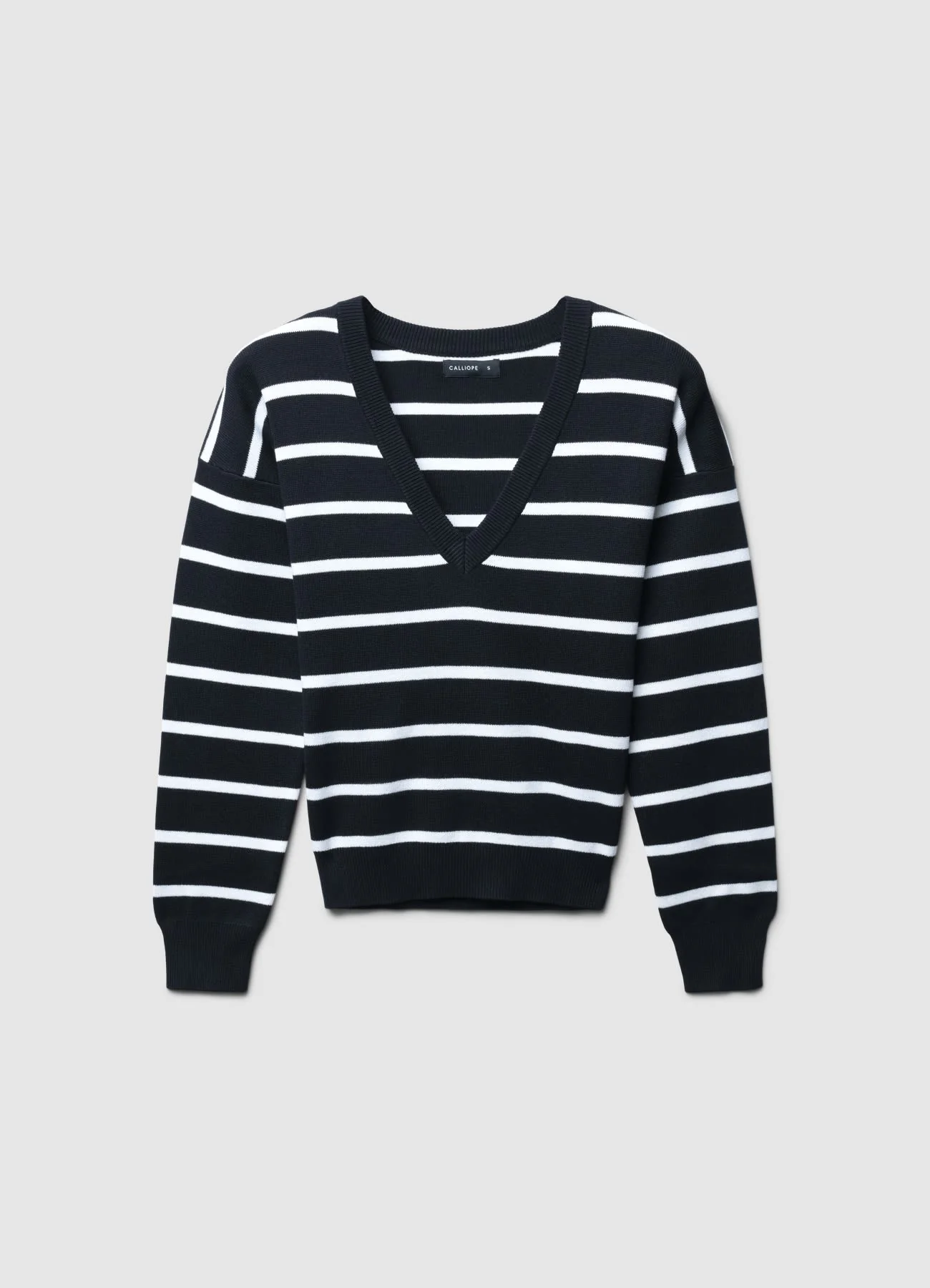 Maglia con scollo a V a righe - Image 6