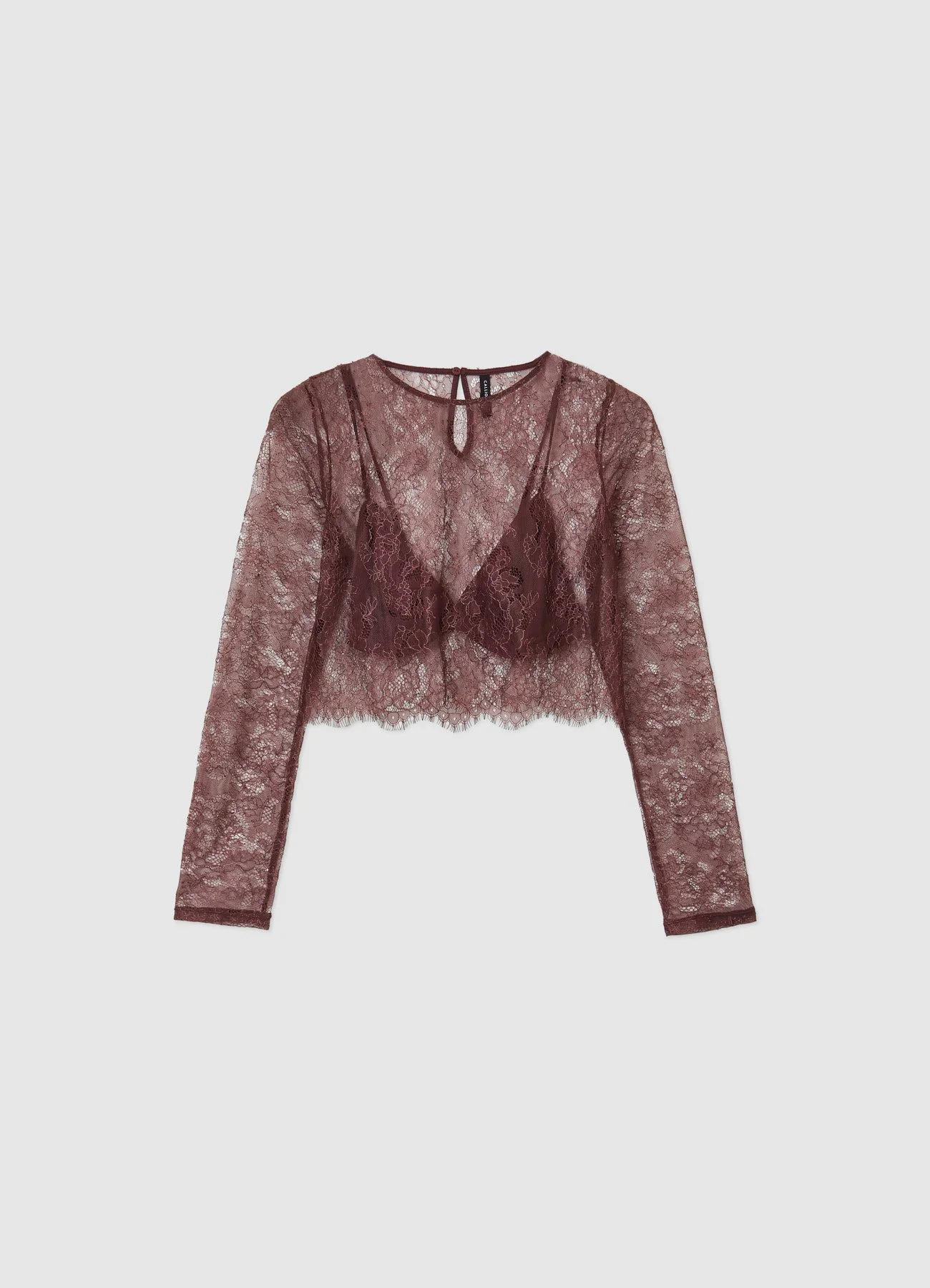 Maglia crop in pizzo con bralette - Image 5