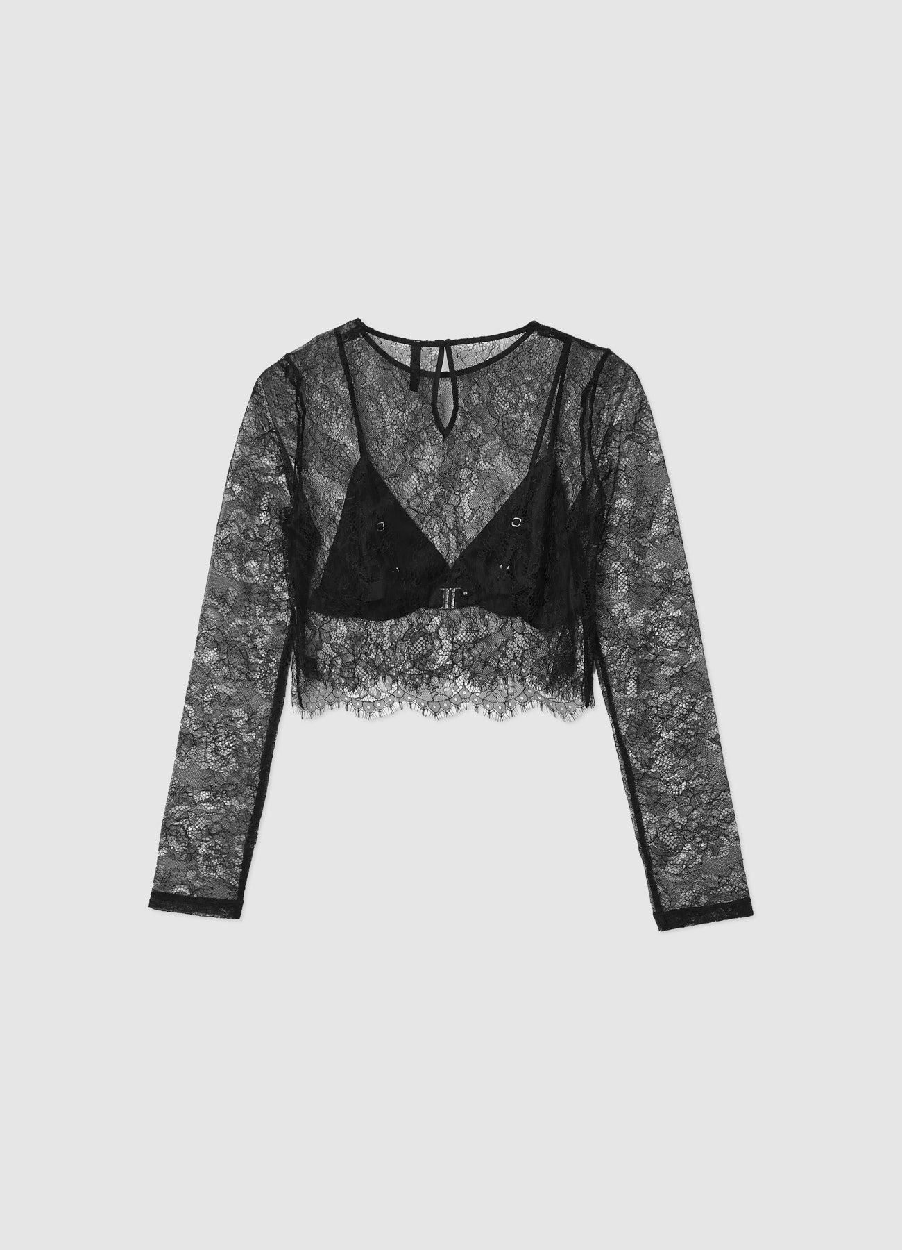 Maglia crop in pizzo con bralette - Image 5