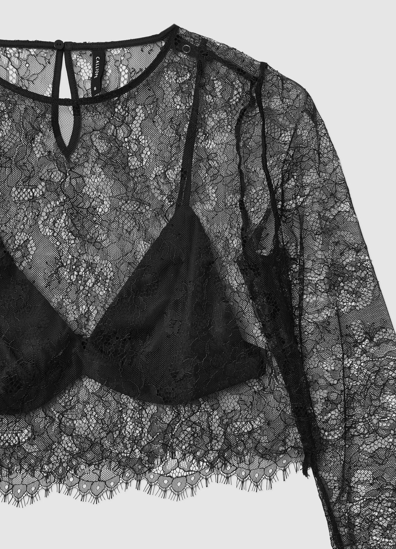 Maglia crop in pizzo con bralette - Image 6