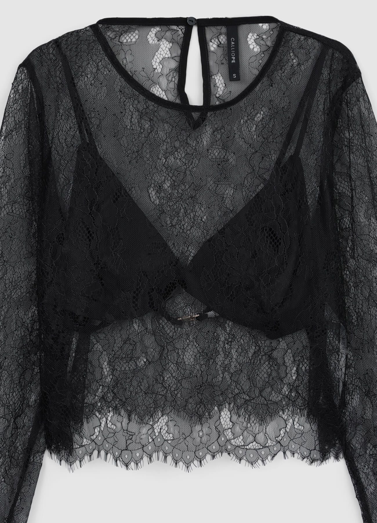 Maglia crop pizzo con bralette - Image 7