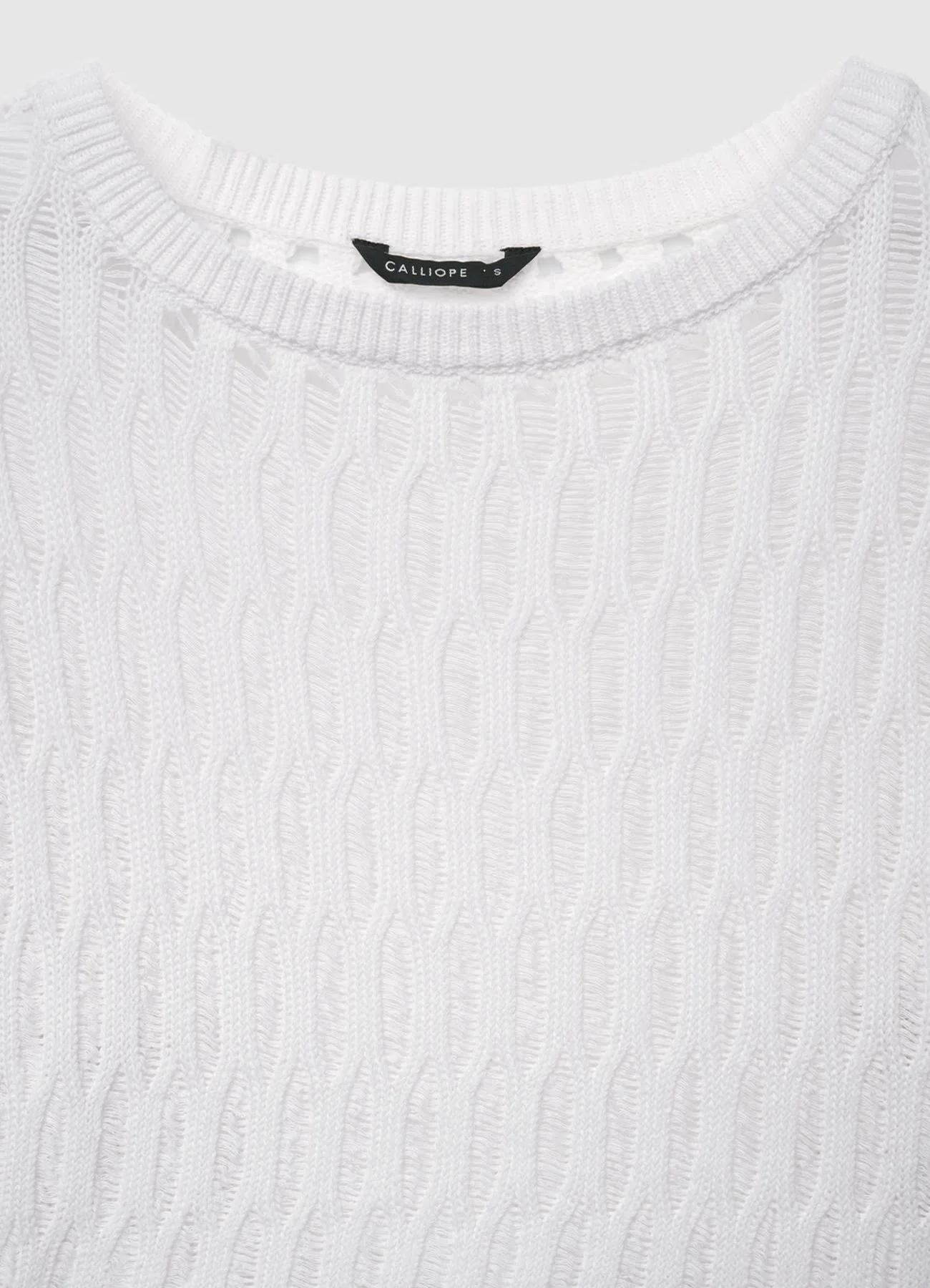 Maglia crop traforata a girocollo - Image 5