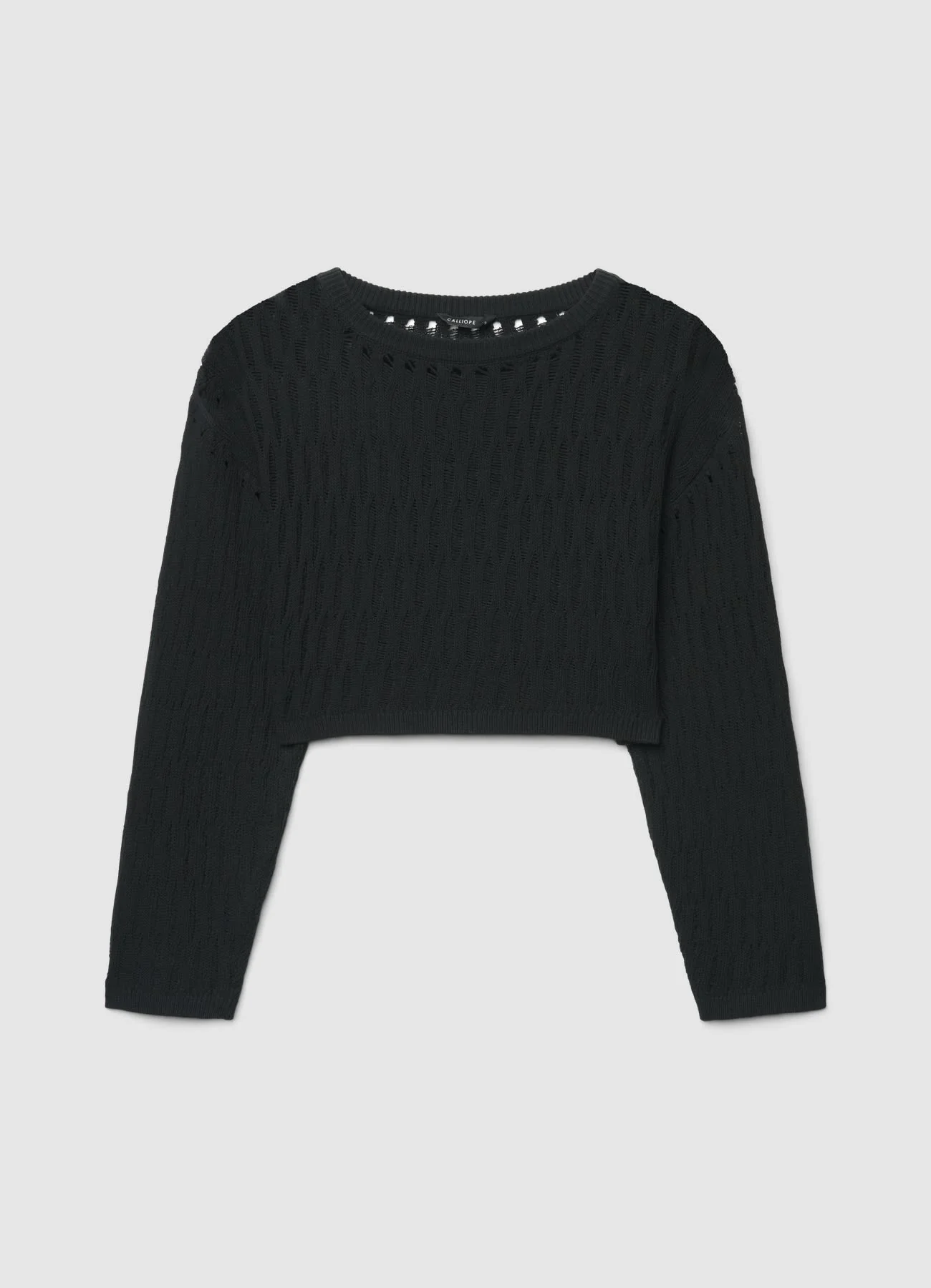 Maglia crop traforata a girocollo - Image 4