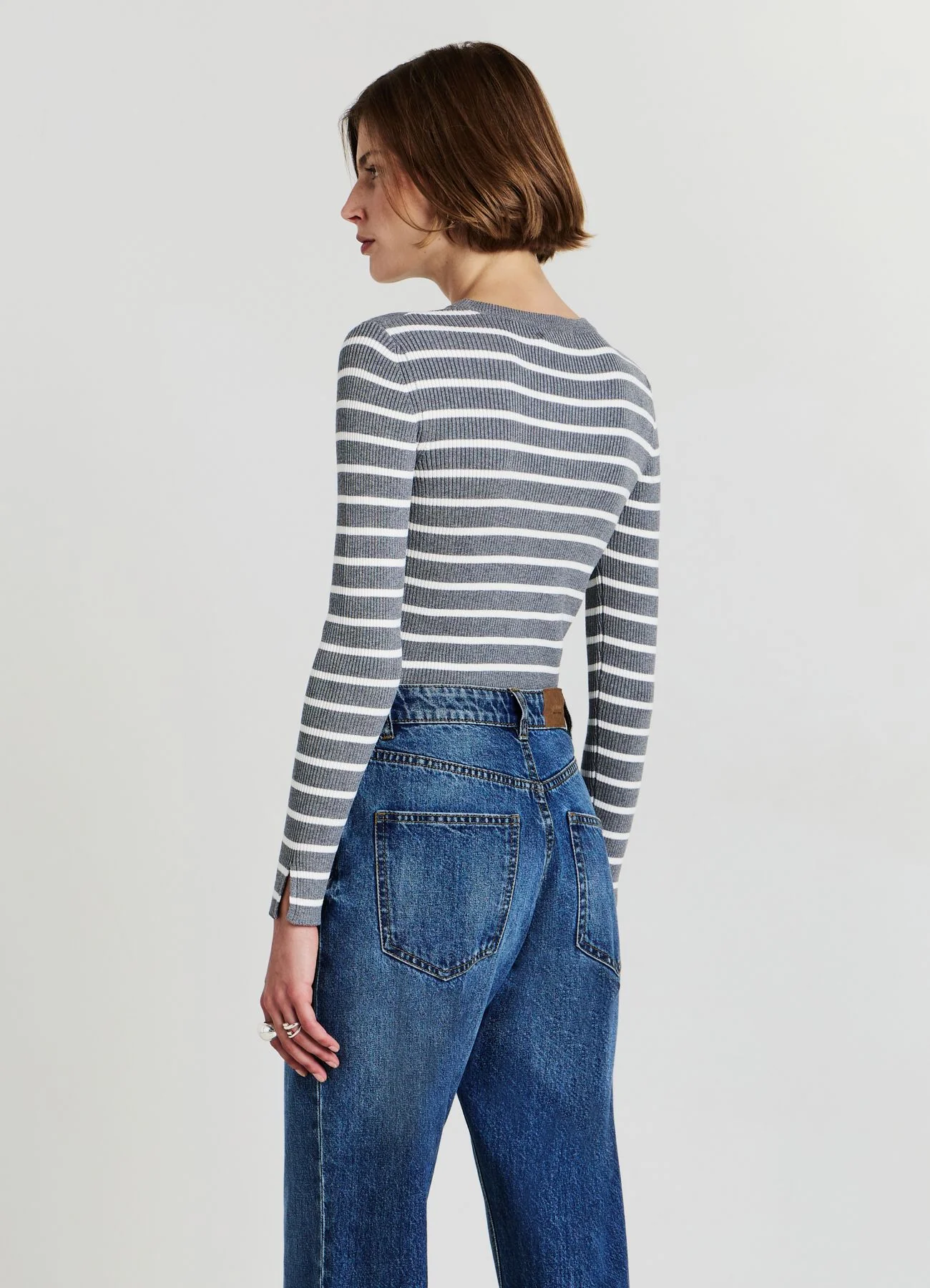 Maglia girocollo a righe