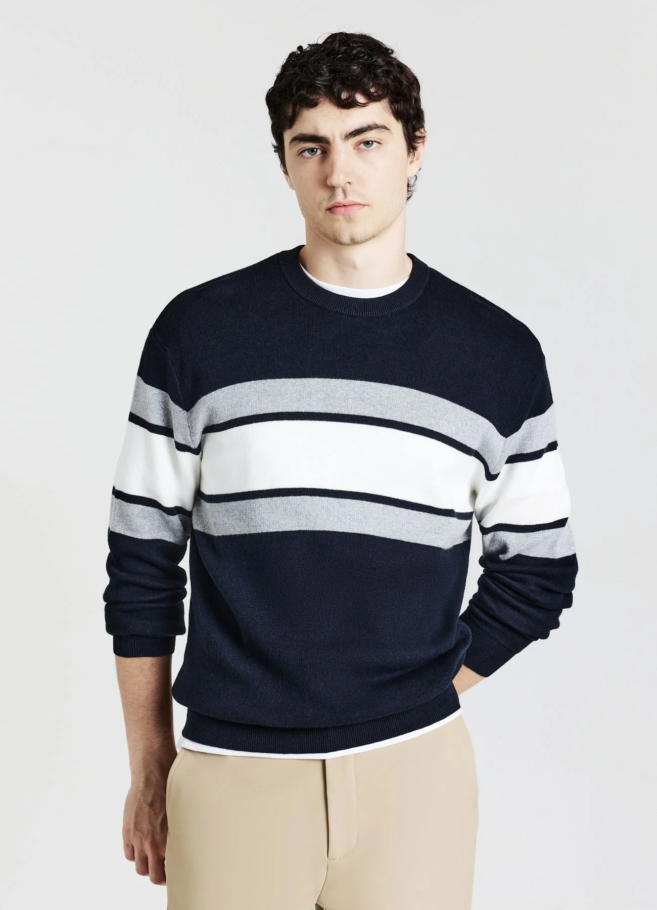 Maglia girocollo con bande - Image 3