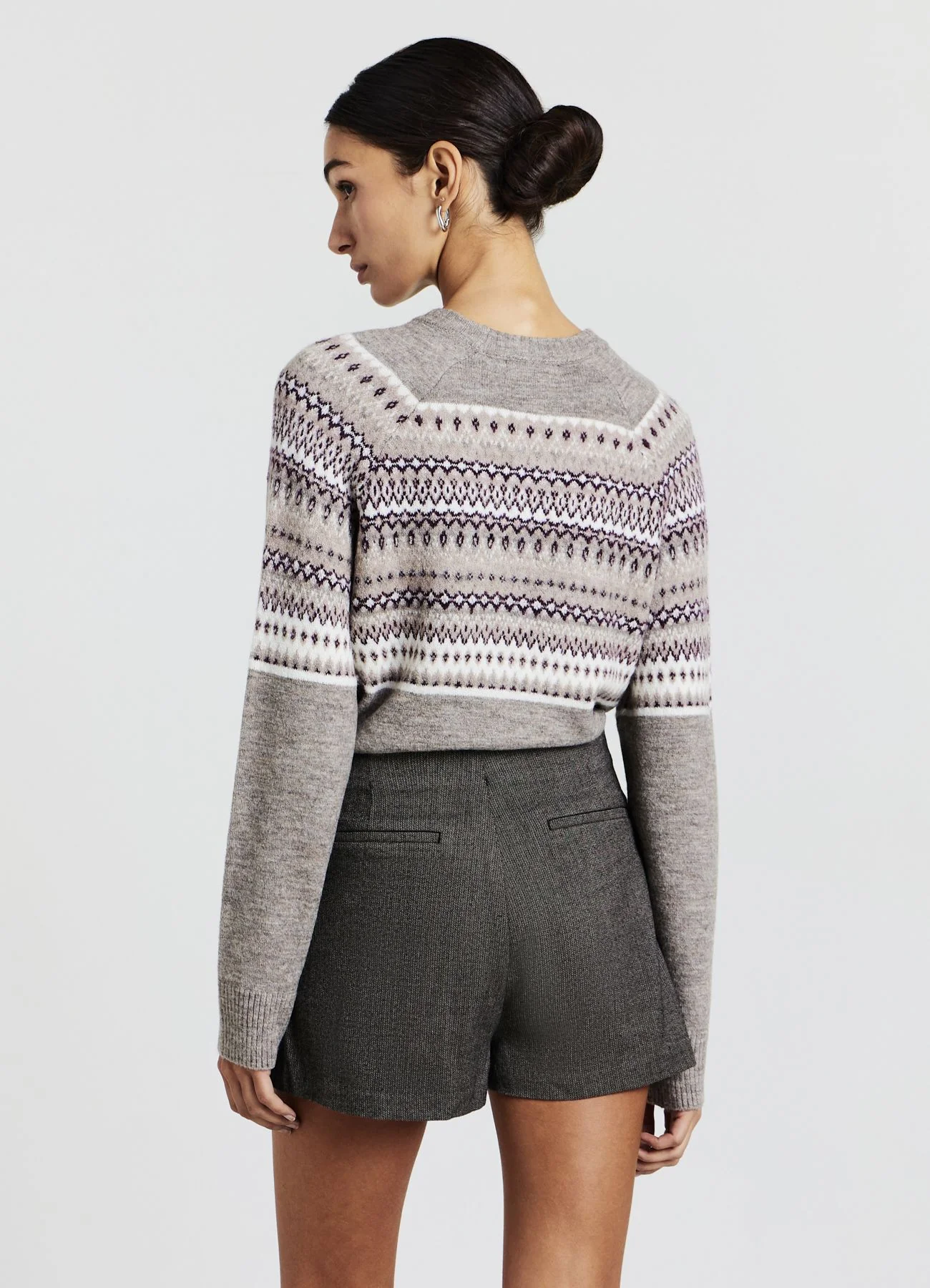 Maglia girocollo con motivo jacquard