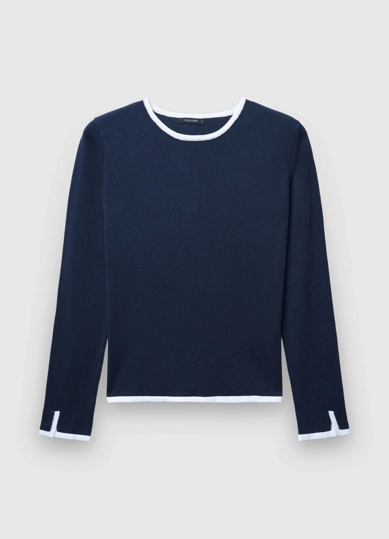 Maglia girocollo con profili a contrasto - Image 4