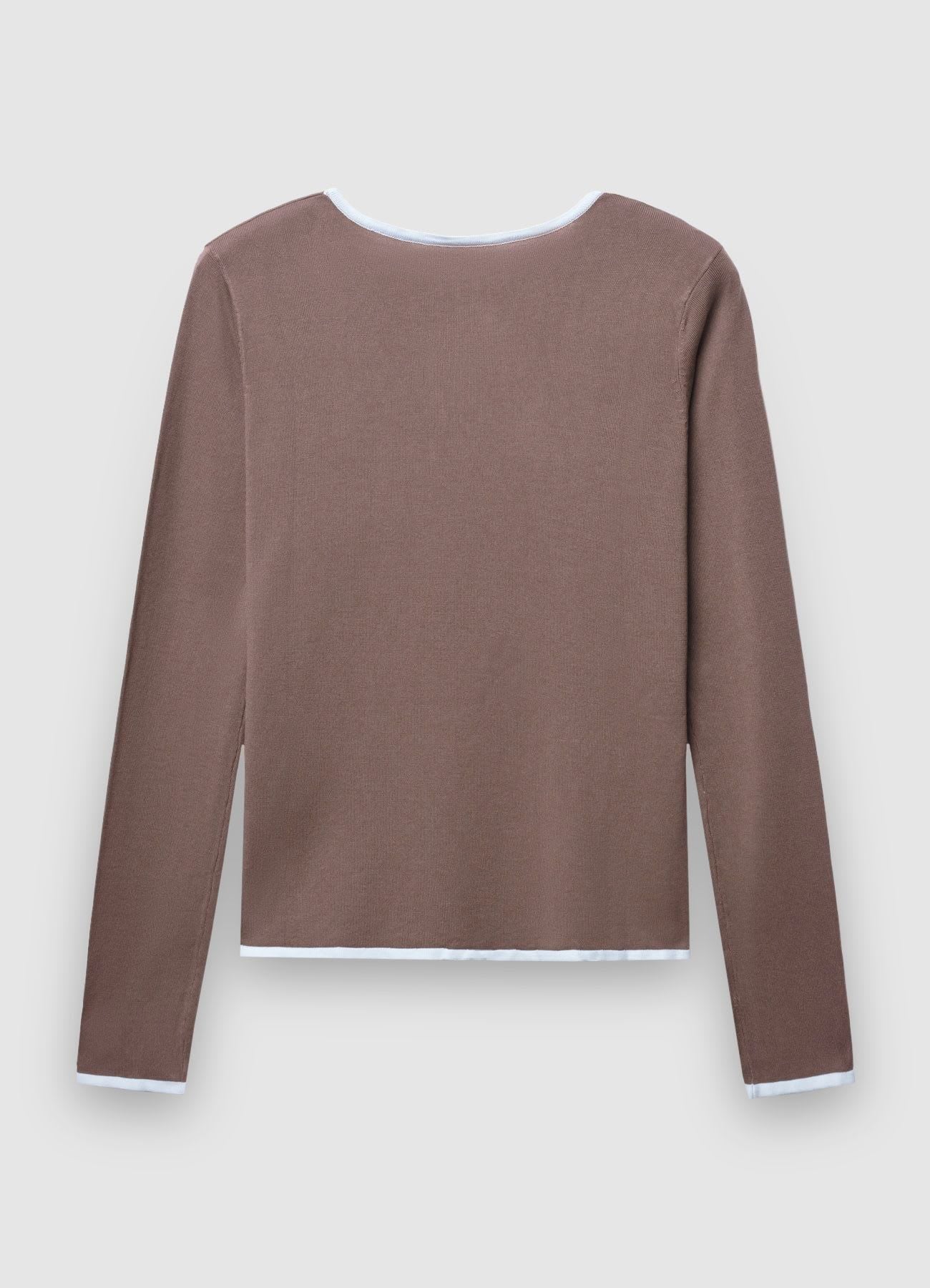 Maglia girocollo con profili a contrasto - Image 4