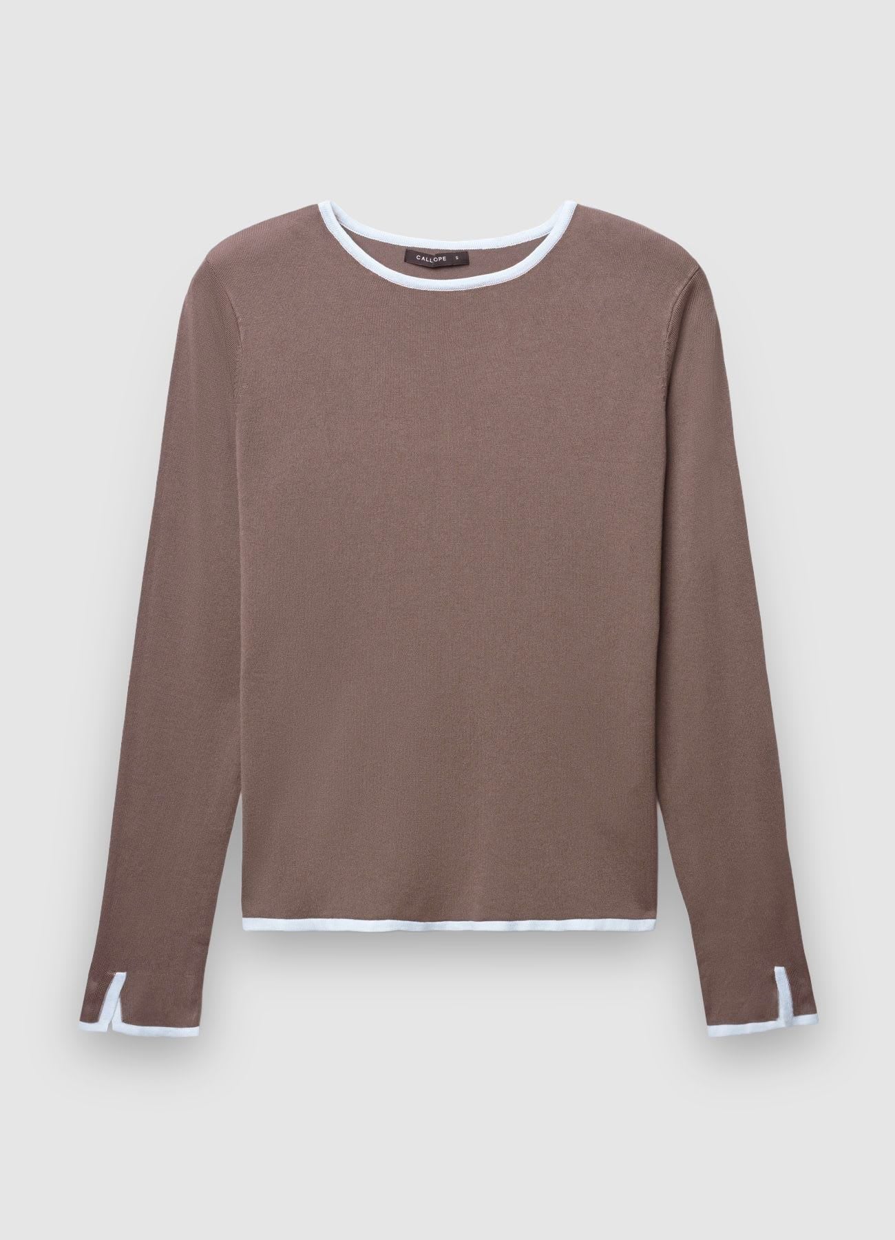 Maglia girocollo con profili a contrasto - Image 5