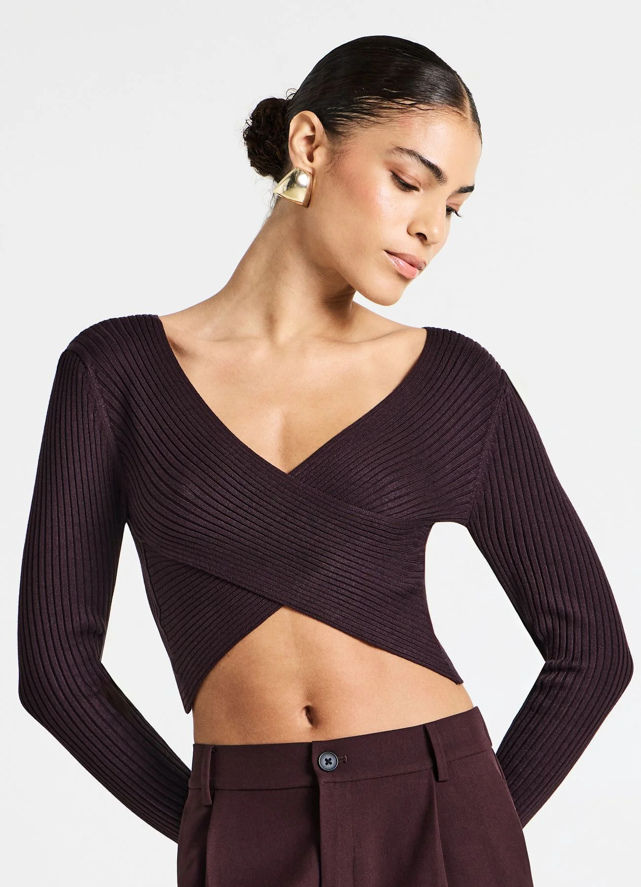 Maglia incrociata a costine - Image 7
