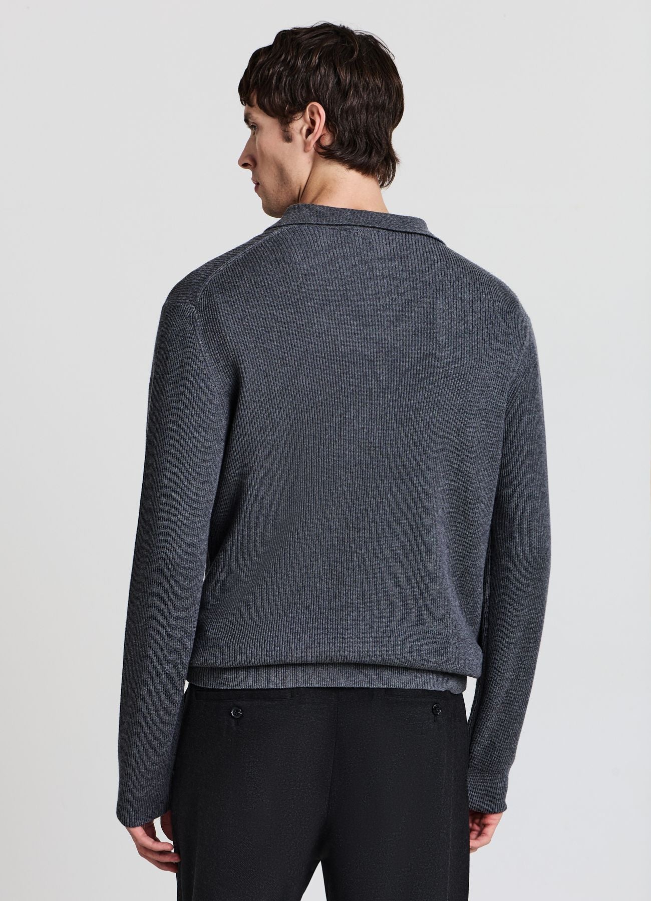 Maglia polo con zip a coste - Image 3