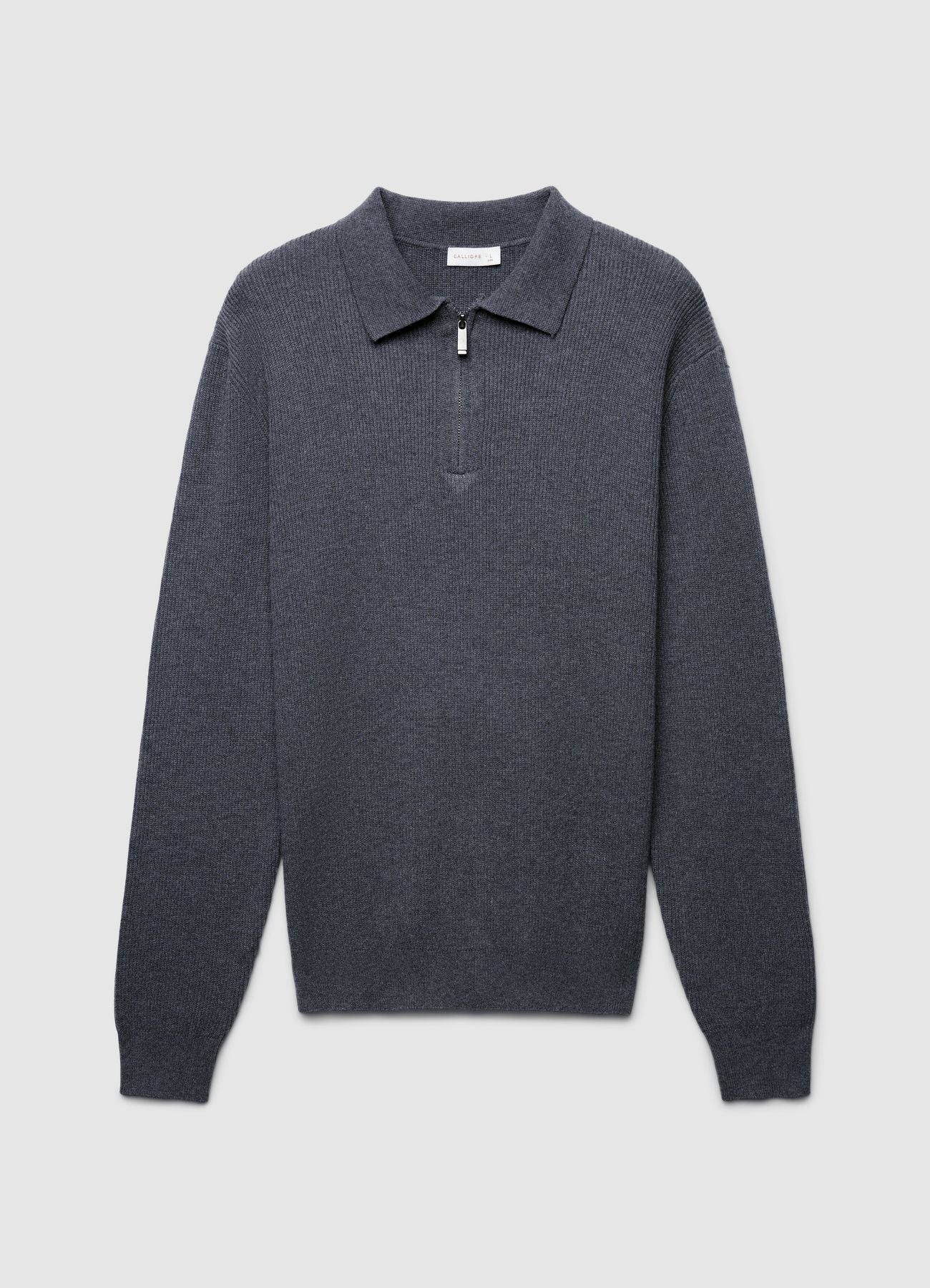 Maglia polo con zip a coste - Image 4