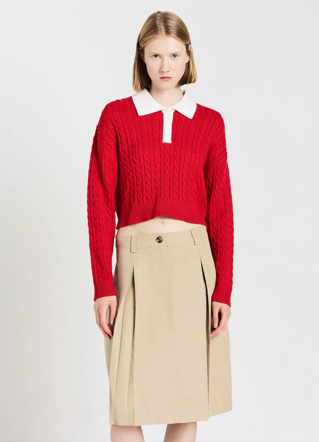 Maglia polo trecce