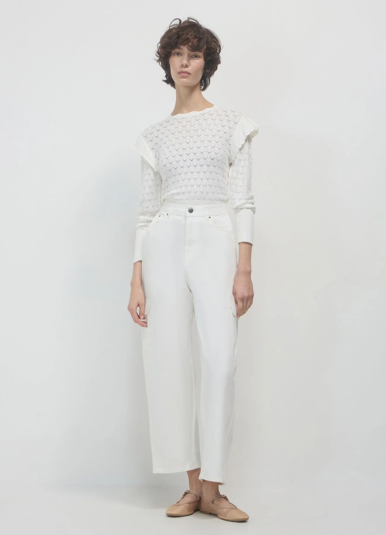 Maglia traforata con volants - Image 4