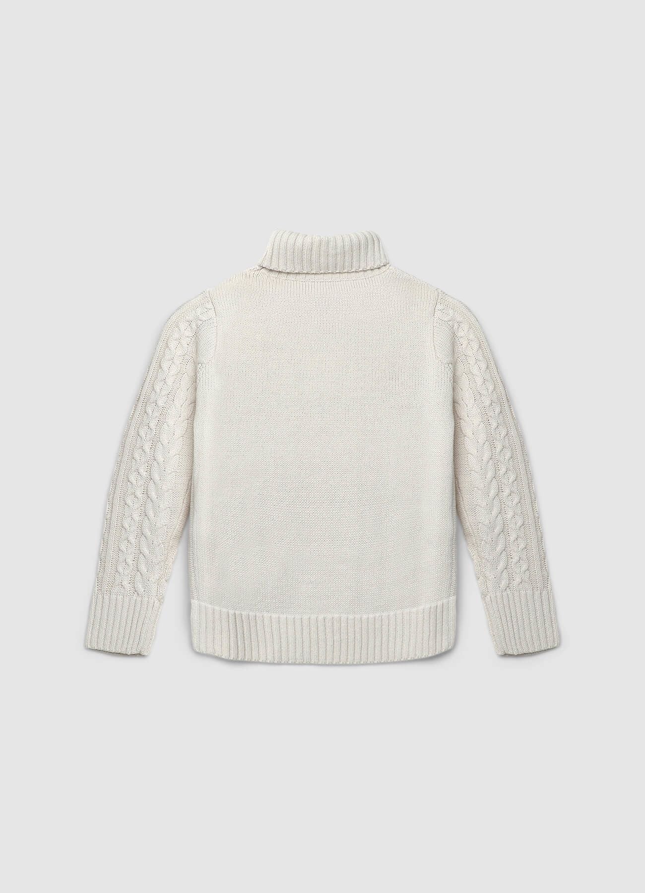 Maglione dolcevita con lavorazione trecce - Image 3