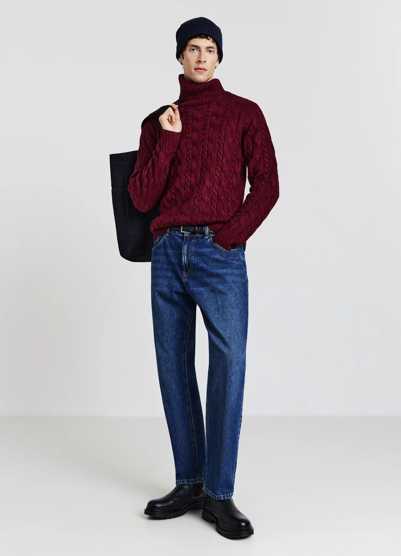 Maglione dolcevita con trecce - Image 3