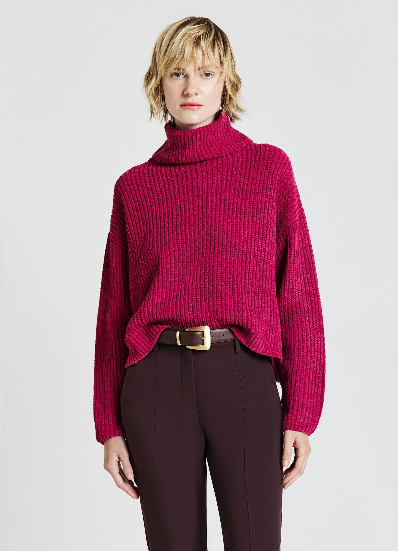 Maglione dolcevita tinta unita