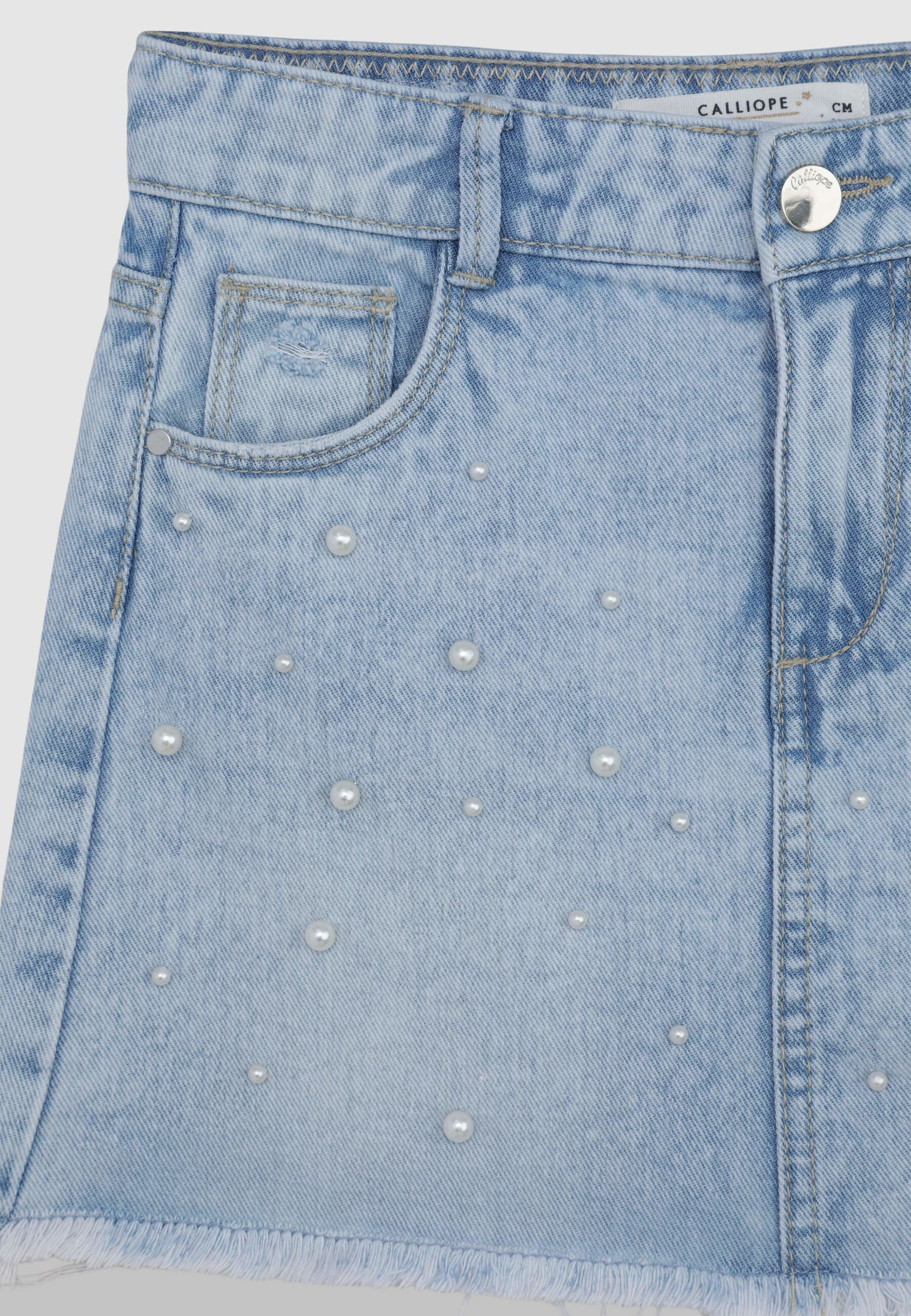 Minigonna denim perle - Image 4