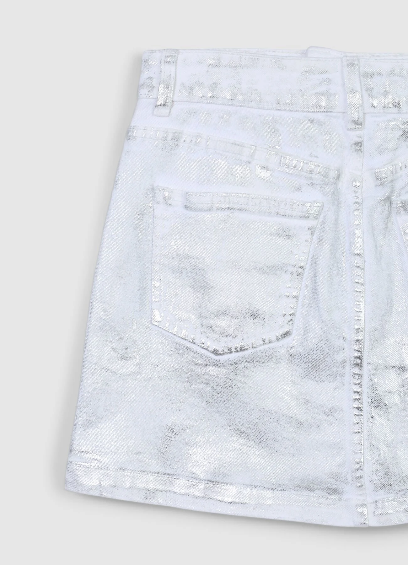 Minigonna denim tessuto spalmato
