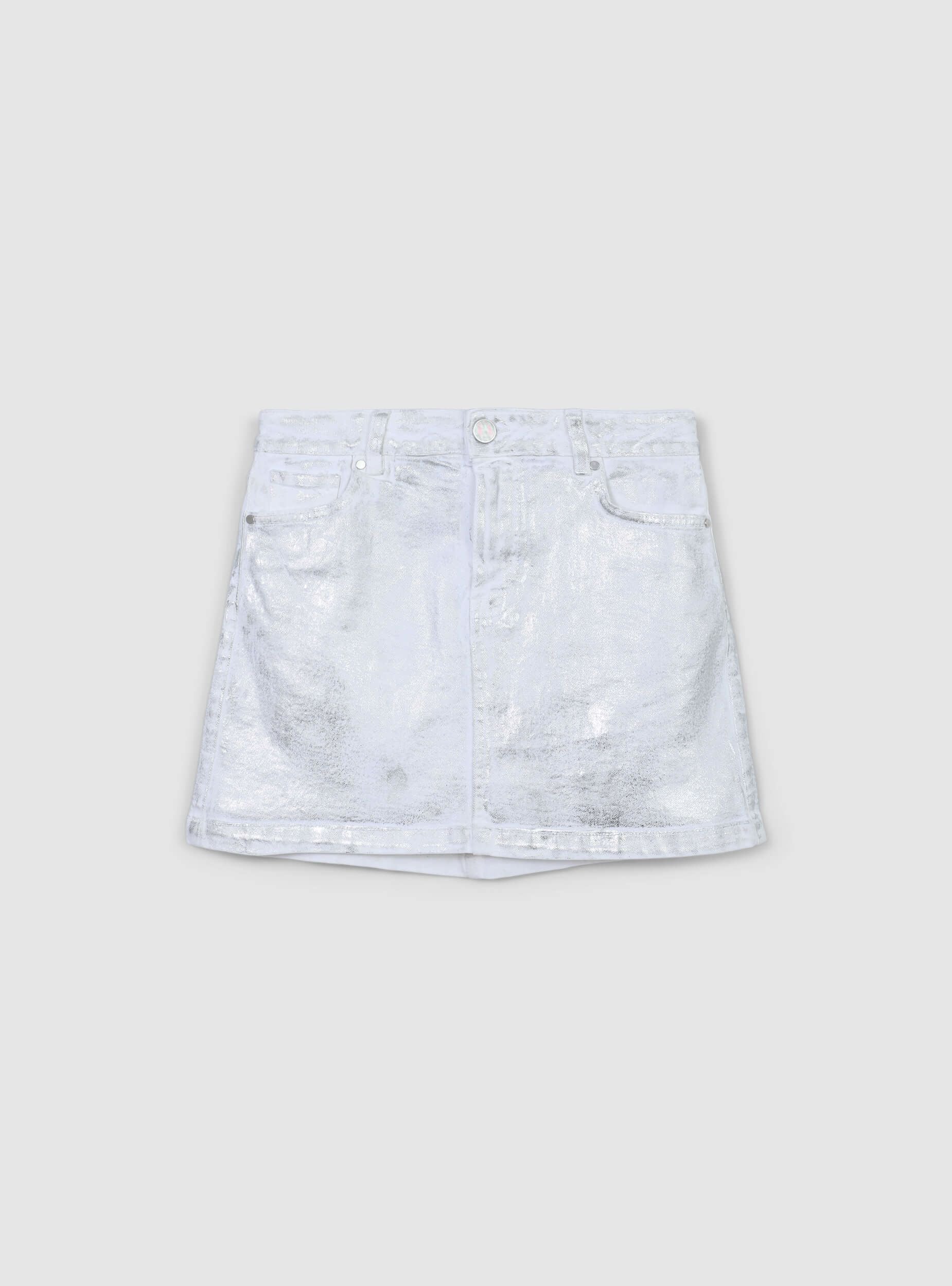 Minigonna denim tessuto spalmato - Image 3