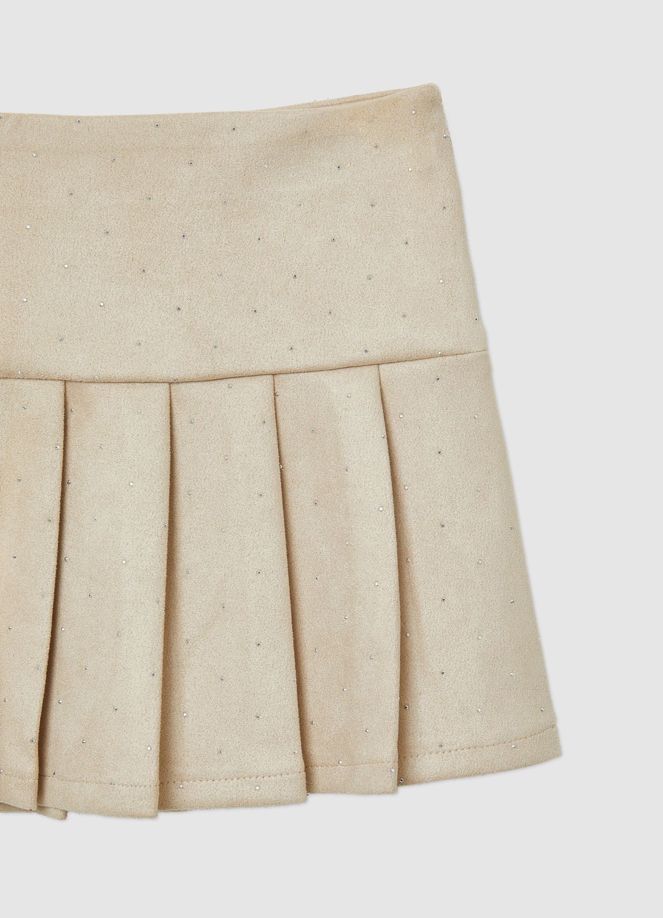 Minigonna plissettata con strass - Image 2
