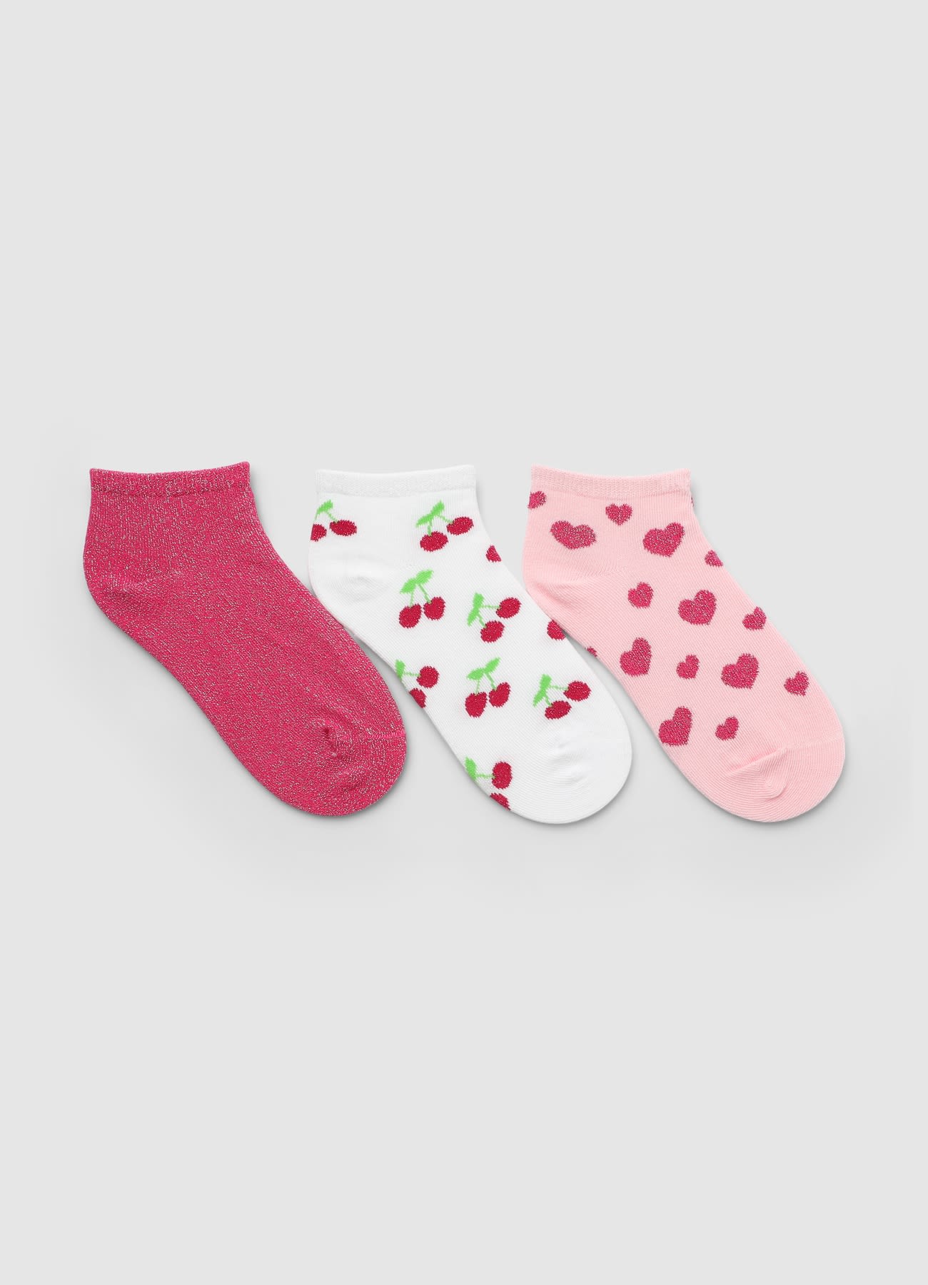 Pack 3 calzini corti con cuori e ciliegie - Image 3