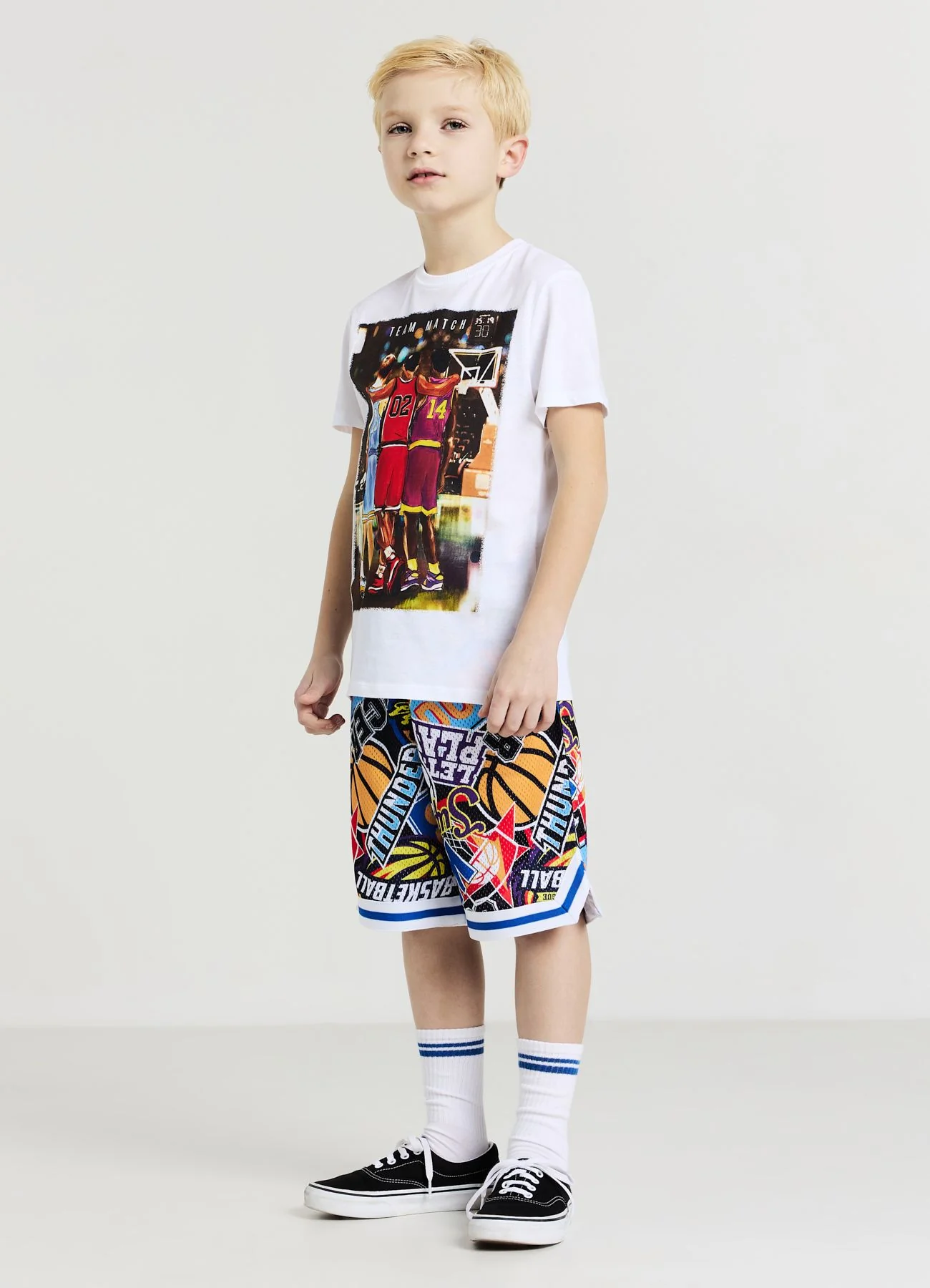 Pantaloncini a rete con stampe