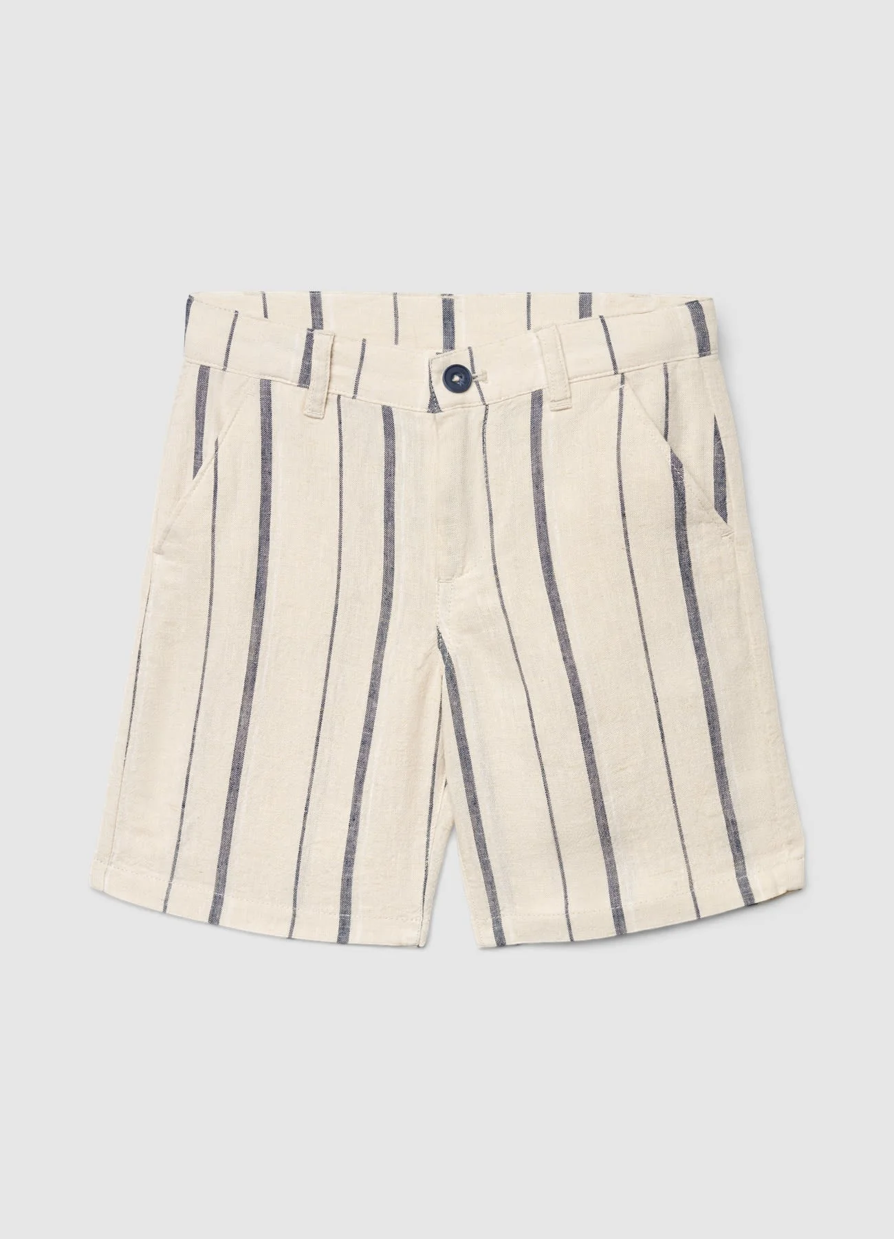 Pantaloncini a righe misto lino - Image 2