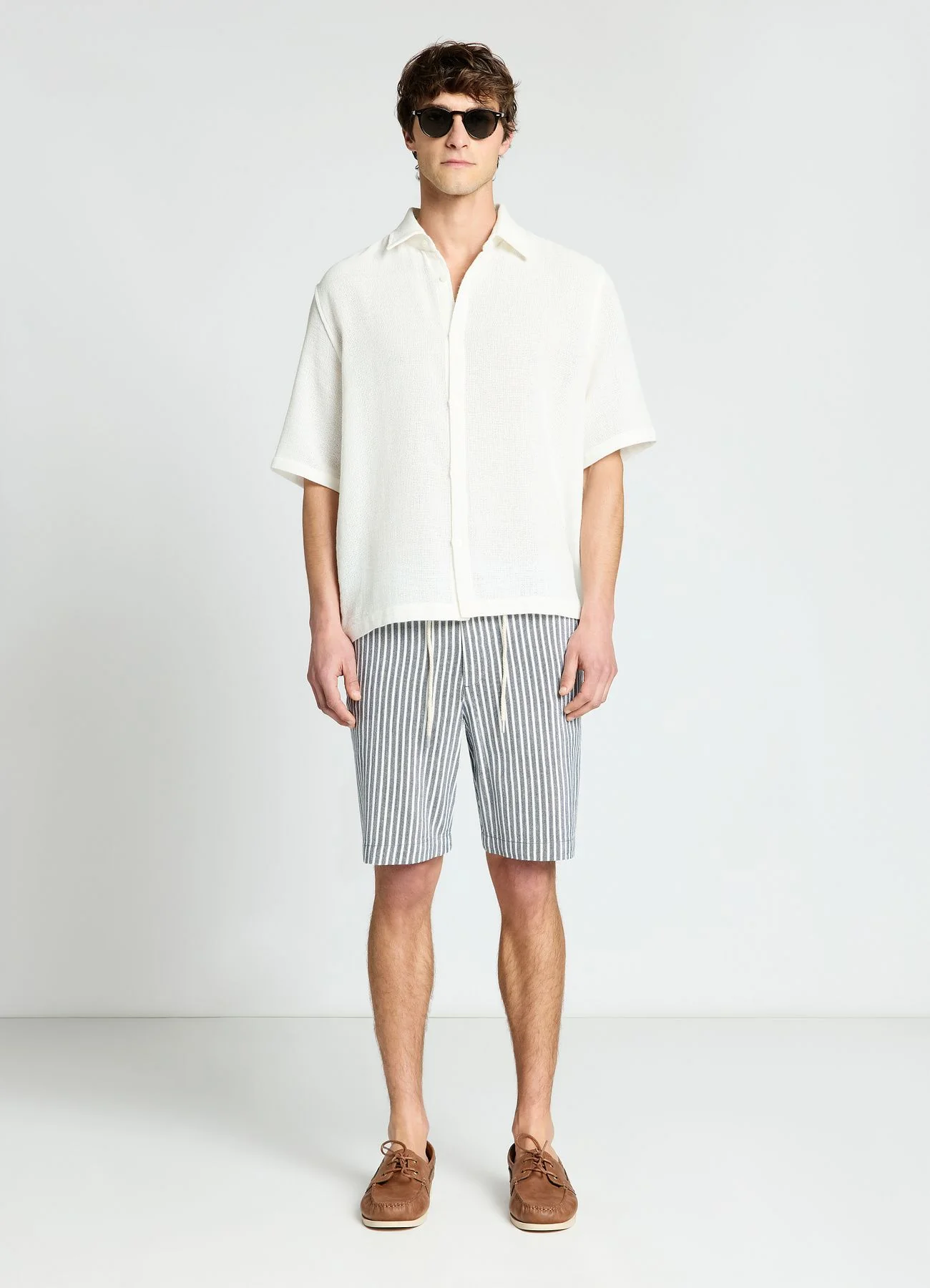Pantaloncini bermuda a righe con coulisse