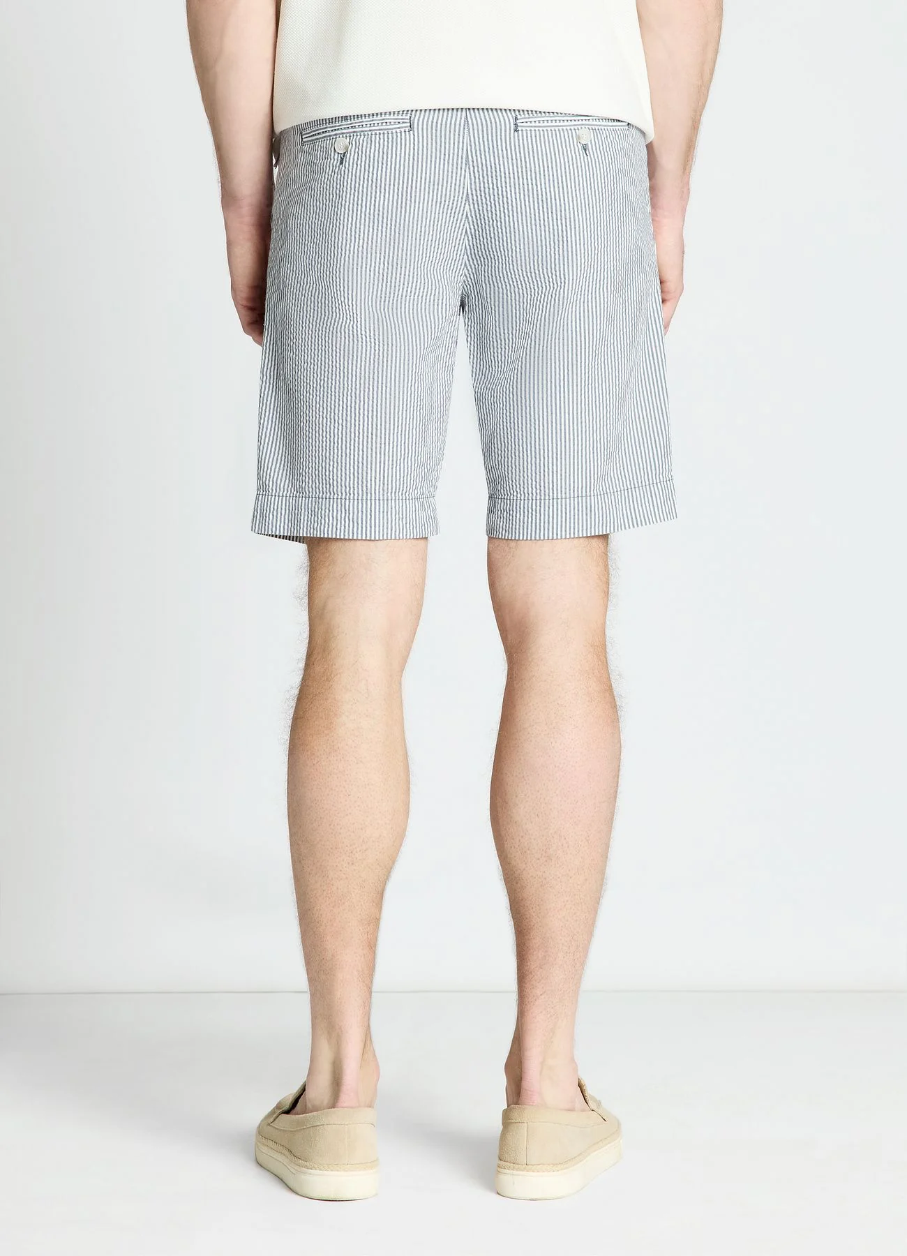 Pantaloncini bermuda a righe con risvolto - Image 3