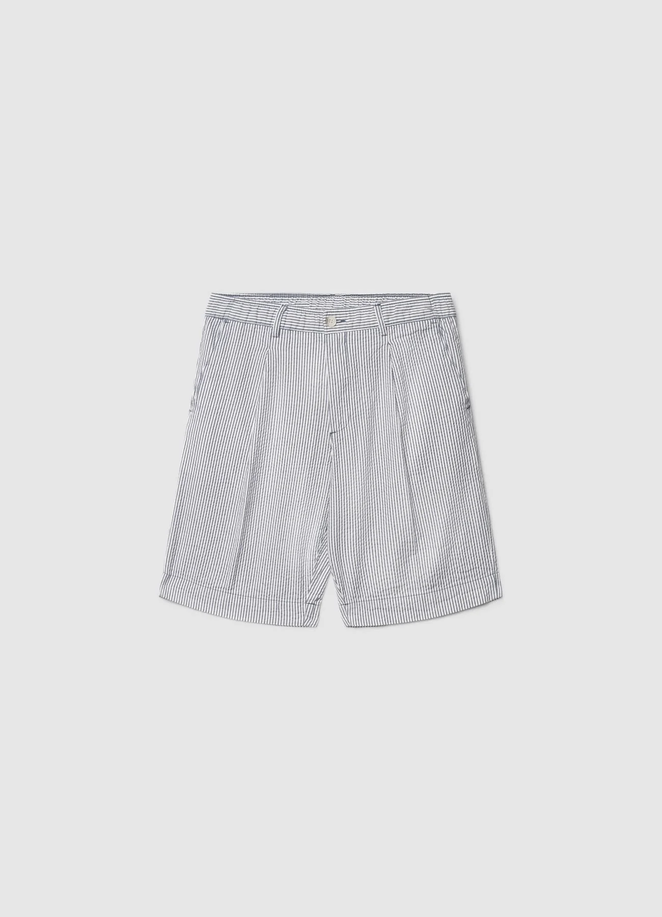 Pantaloncini bermuda a righe con risvolto - Image 4