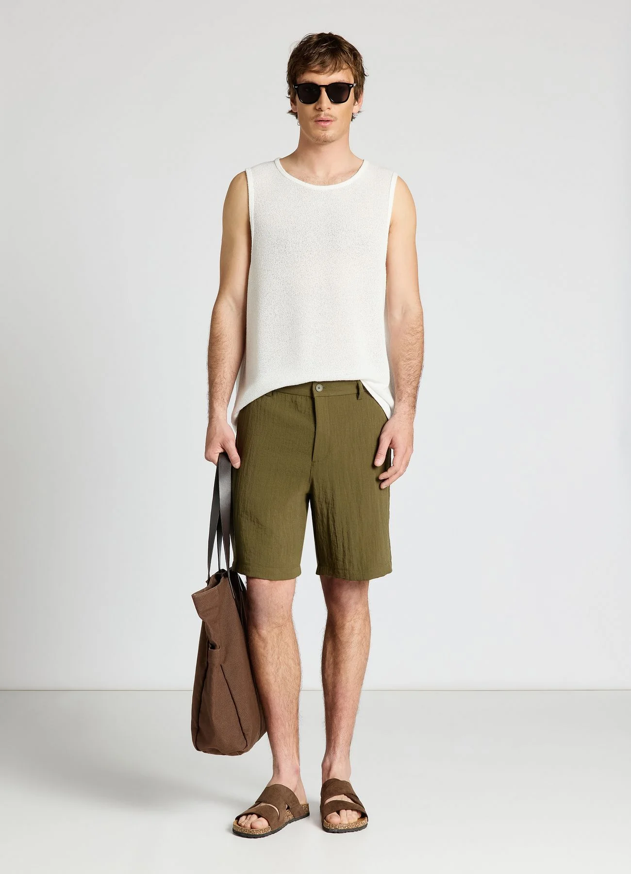 Pantaloncini chino effetto stropicciato - Image 2