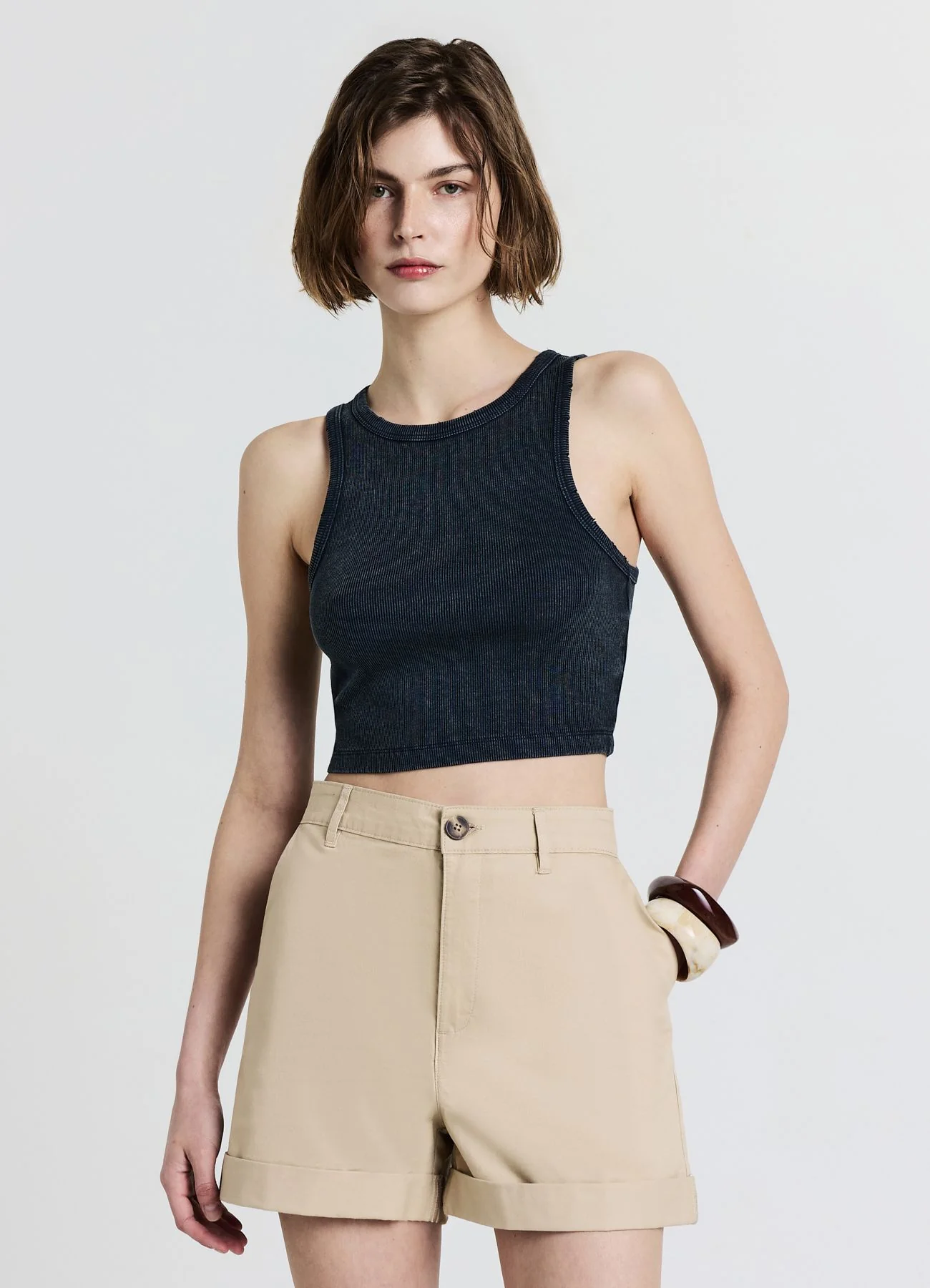 Pantaloncini chino tinta unita