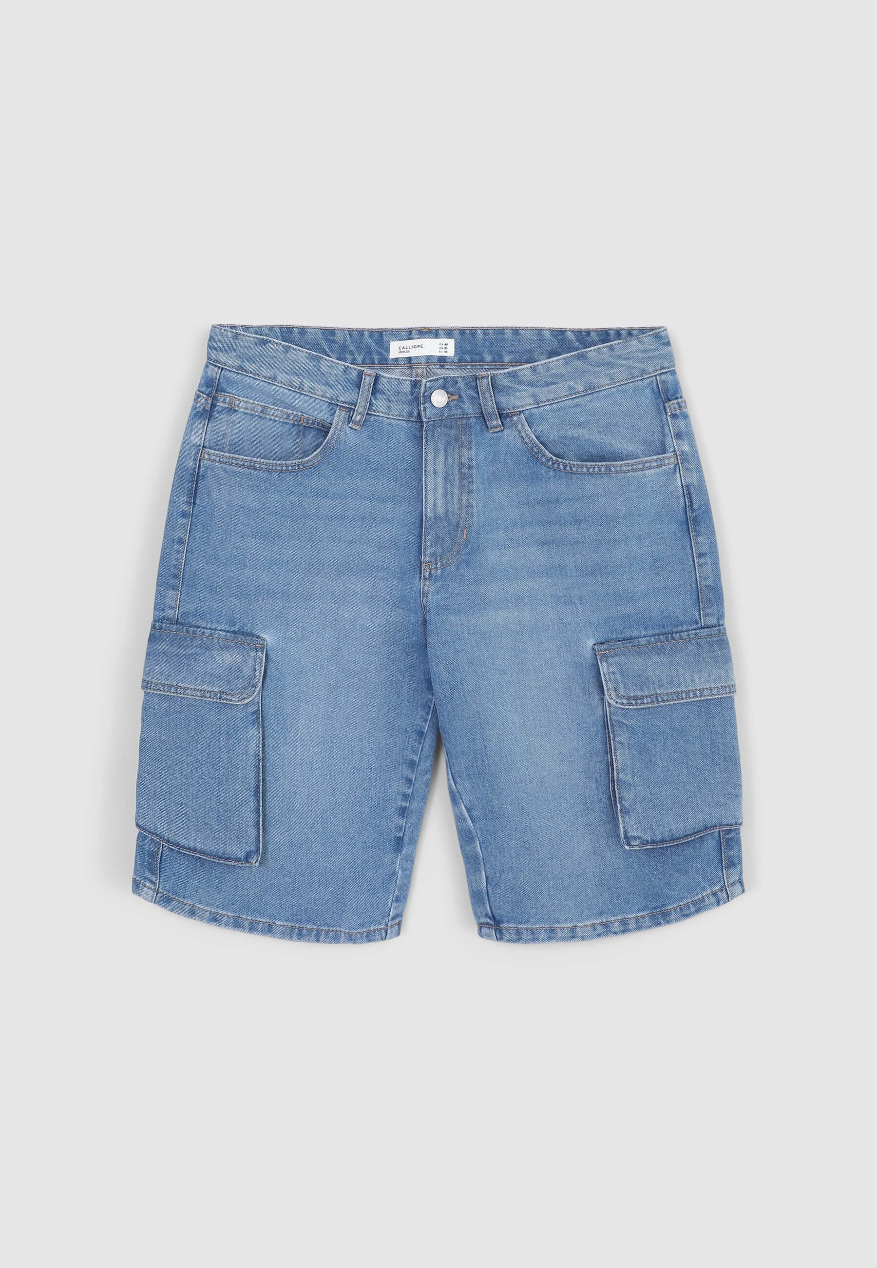 Pantaloncini denim cargo - Image 4