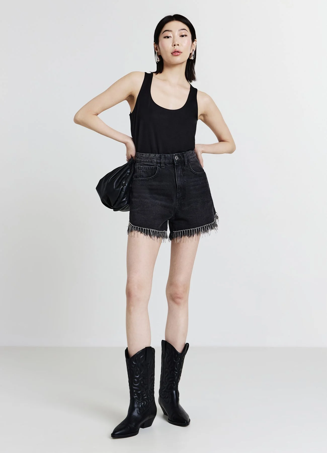 Pantaloncini frange e strass - Image 3