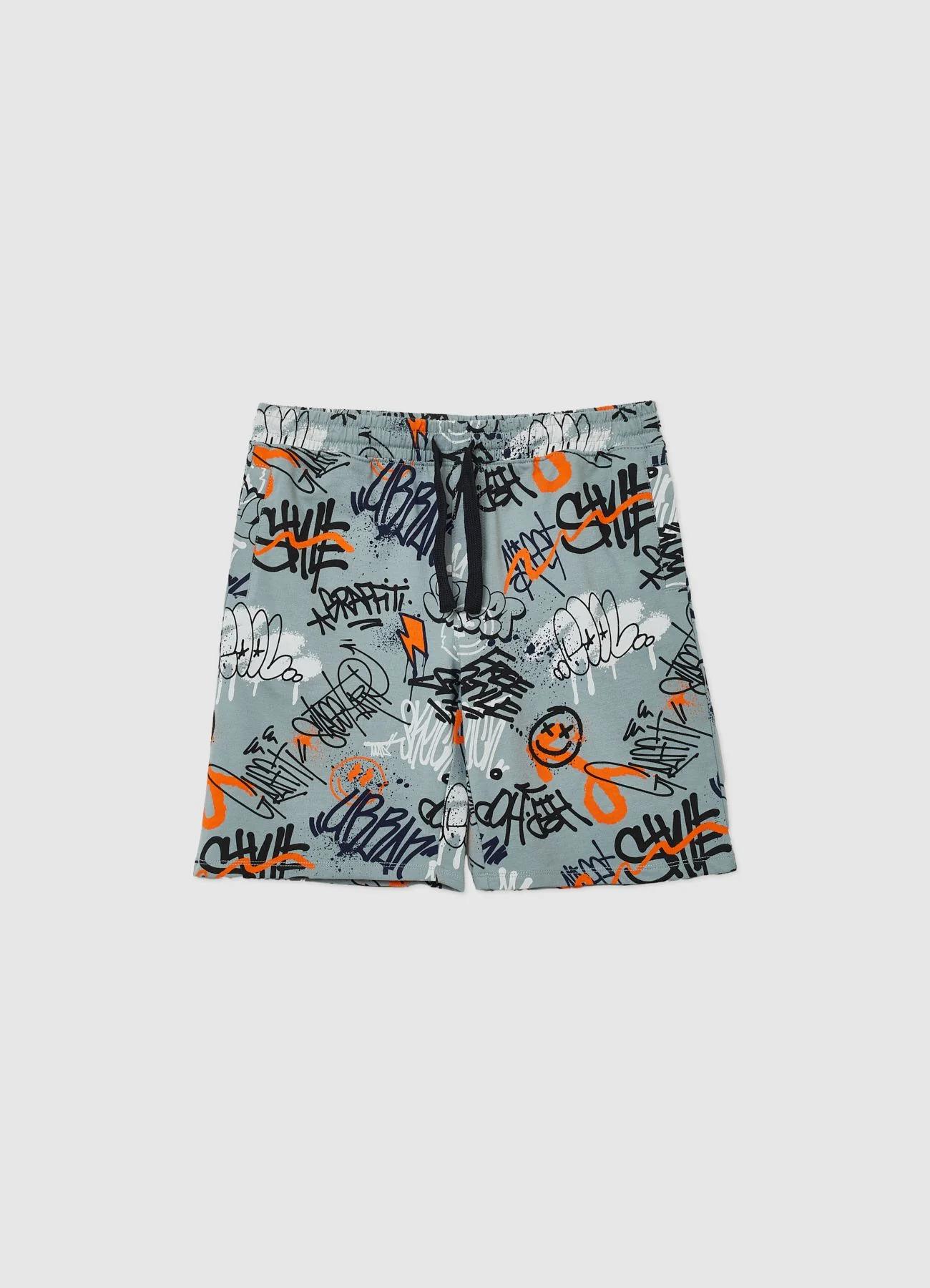 Pantaloncini ginnici con stampa graffiti all over - Image 3