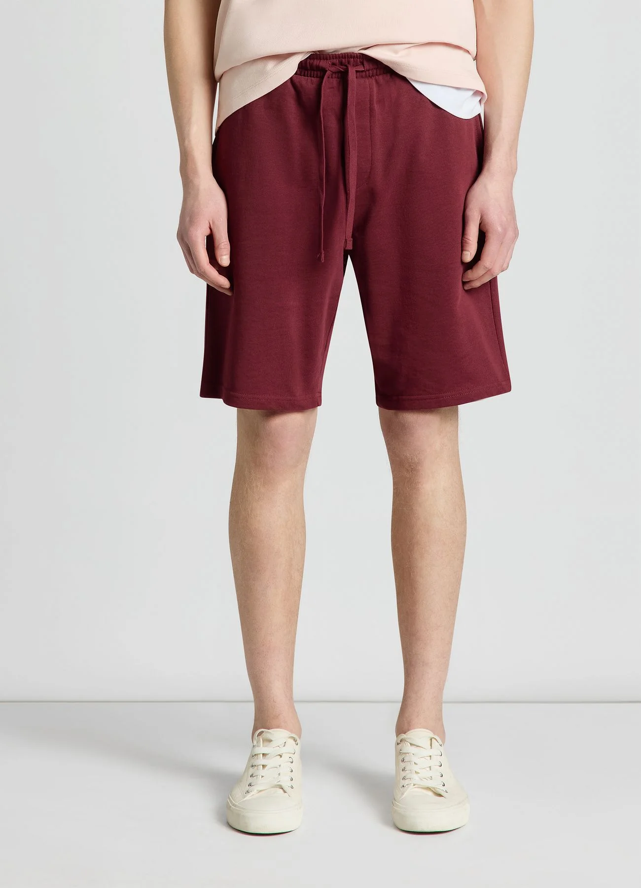 Pantaloncini ginnici tinta unita con coulisse - Image 2