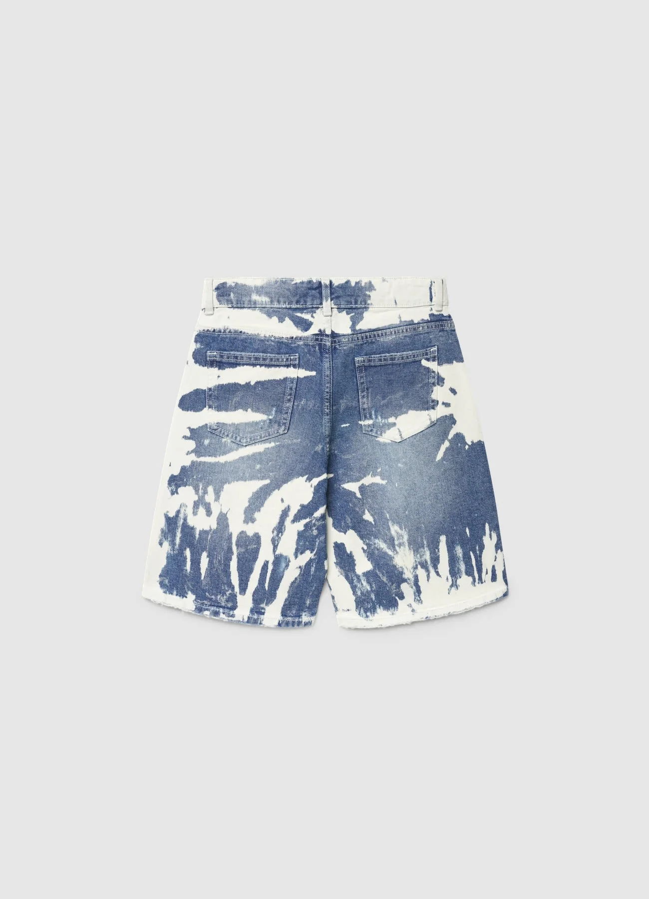 Pantaloncini in denim con stampa tie dye - Image 2