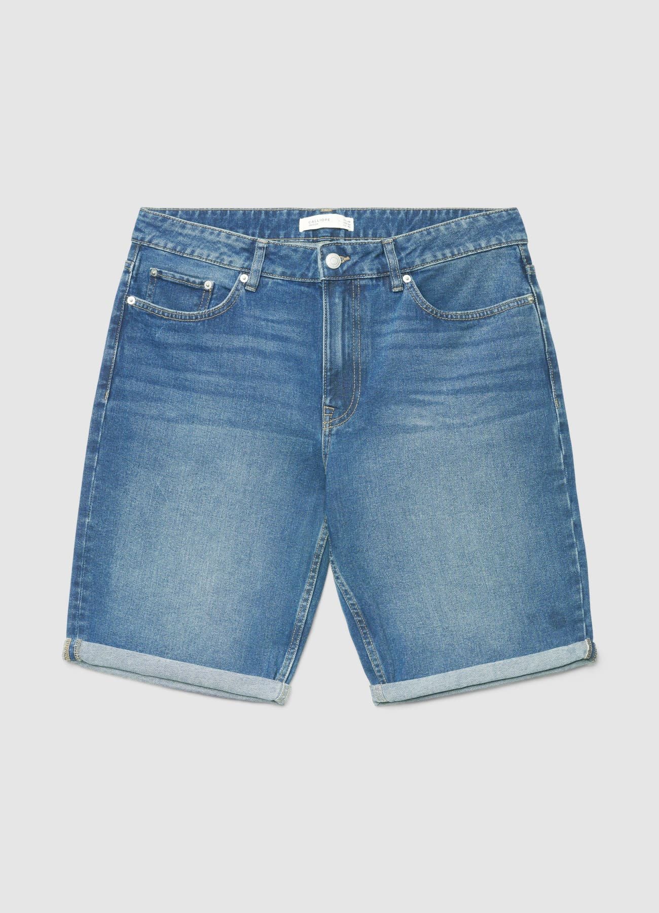 Pantaloncini jeans cinque tasche con risvolto - Image 4