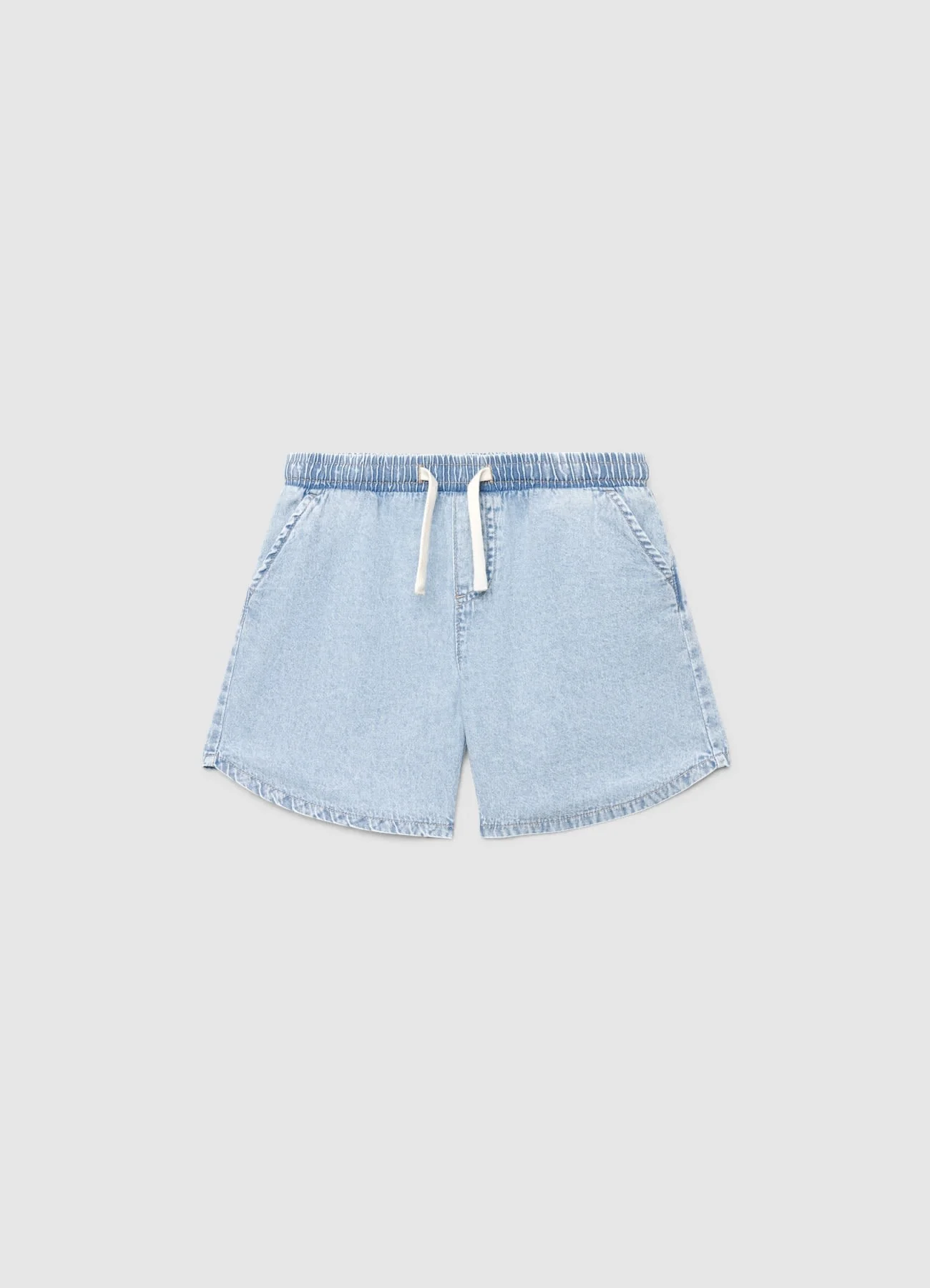 Pantaloncini jeans con coulisse e vita elasticizzata - Image 2