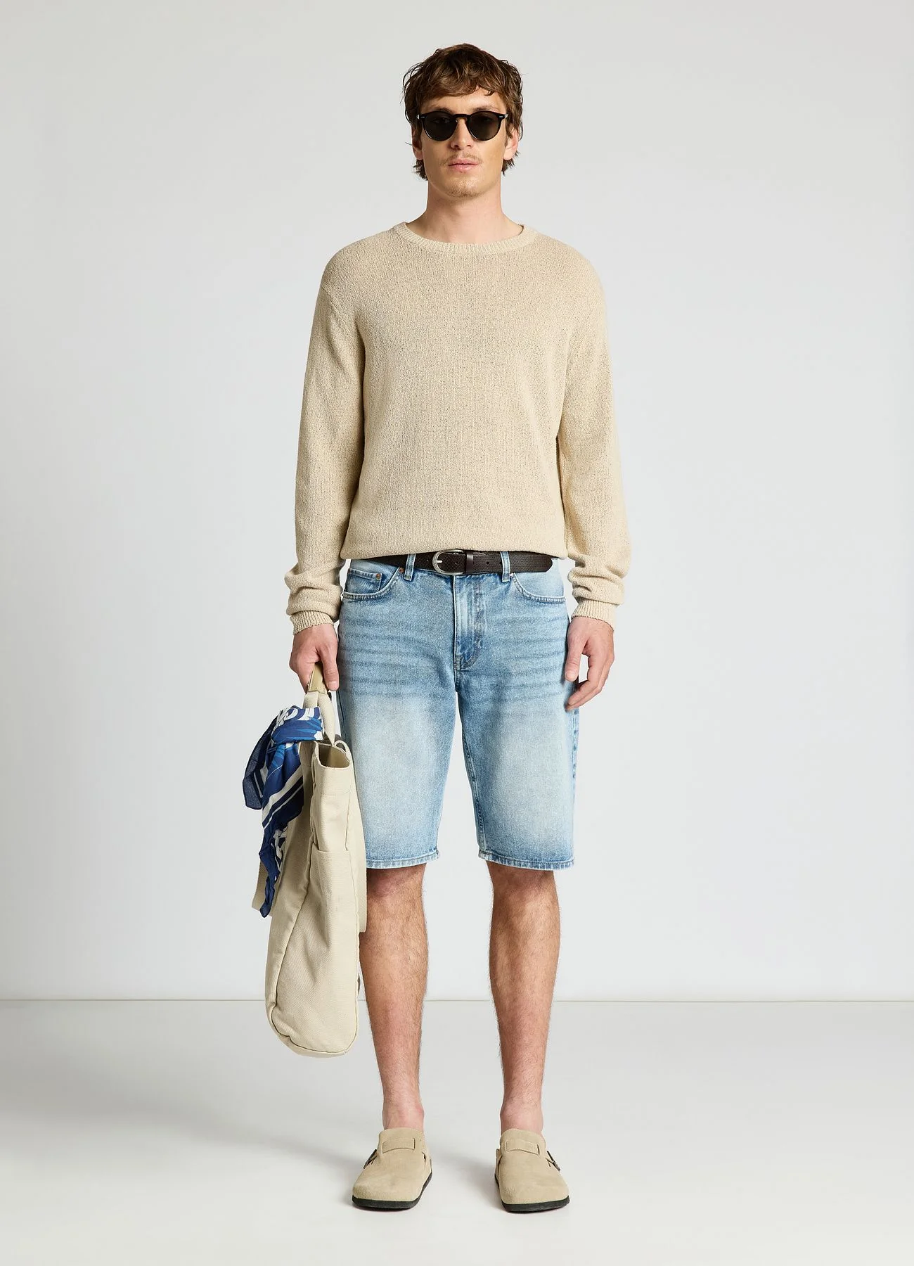 Pantaloncini jeans con risvolto