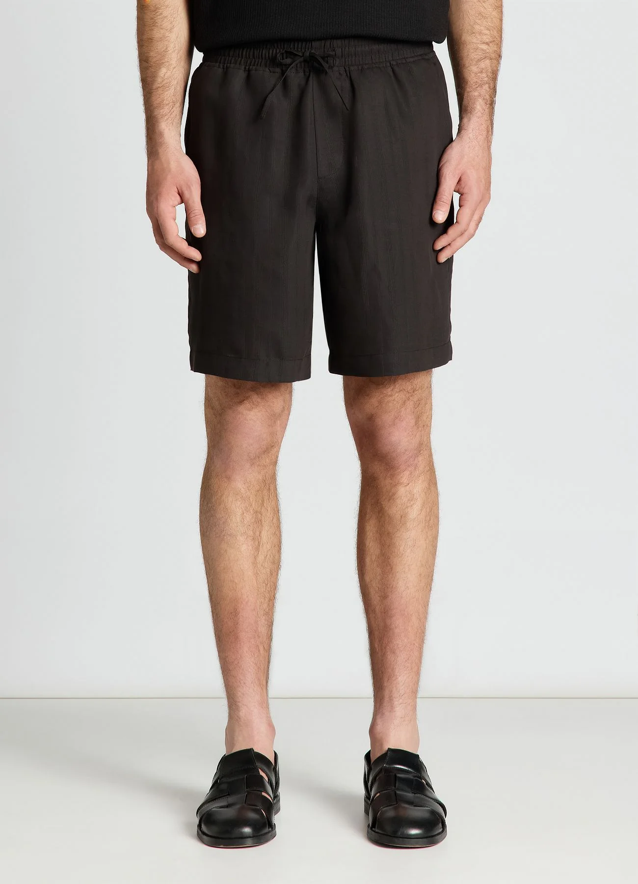 Pantaloncini jogger a righe jacquard