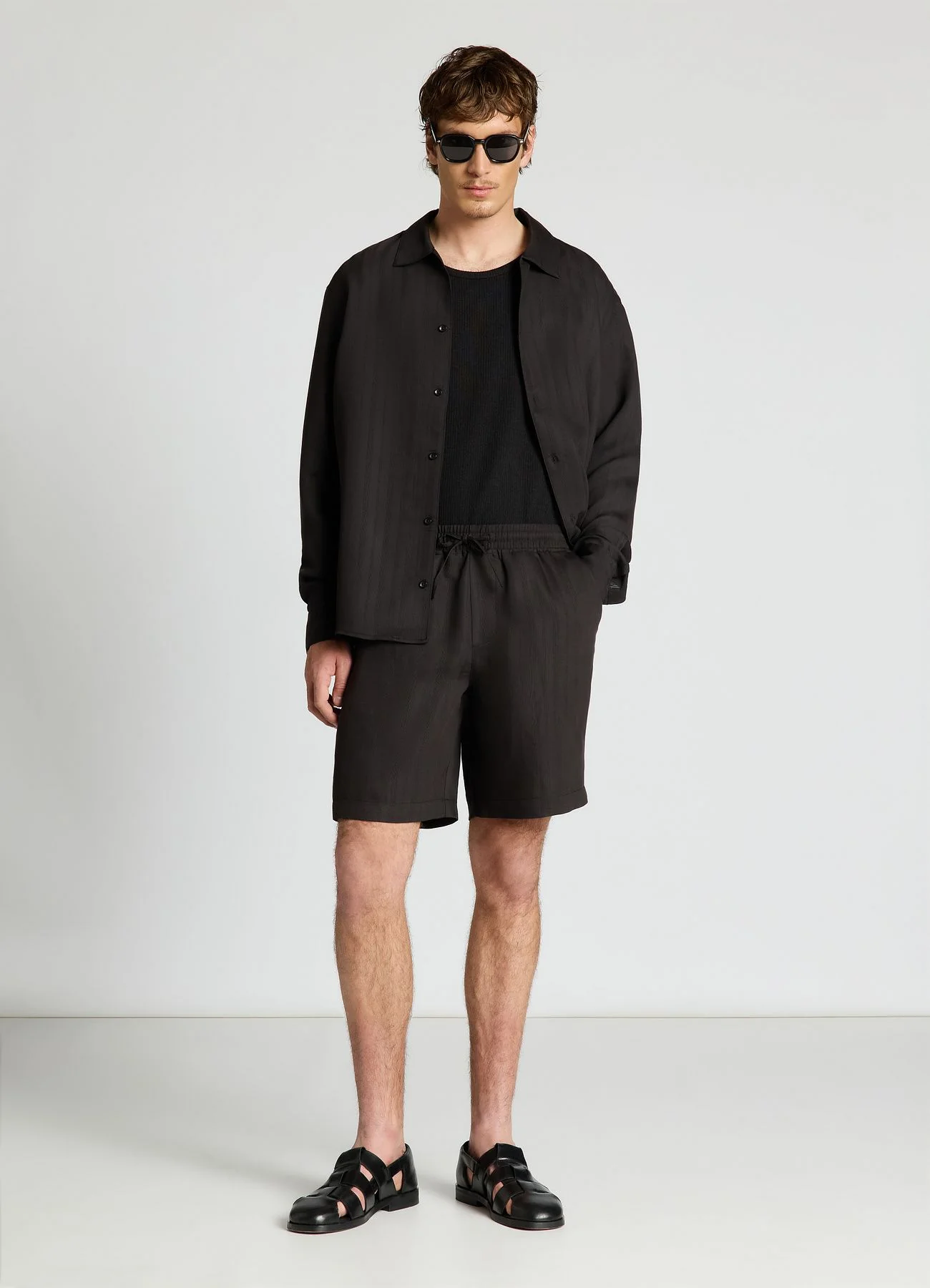 Pantaloncini jogger a righe jacquard - Image 2